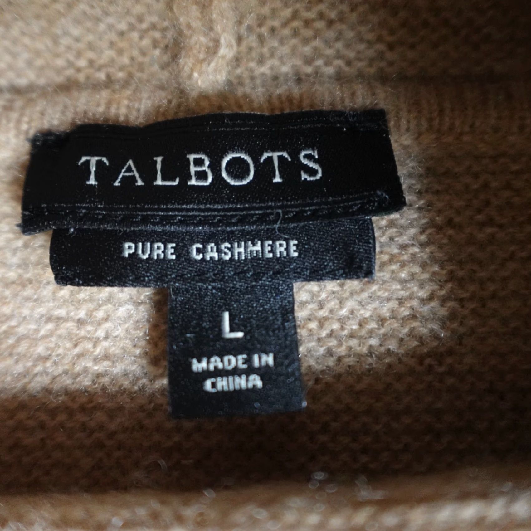 Talbots Talbots Womens Sweater L Beige Cashmere Cowl Neck Dolman Sleeve Knit Pullover Size L / US 10 / IT 46 - 7 Thumbnail