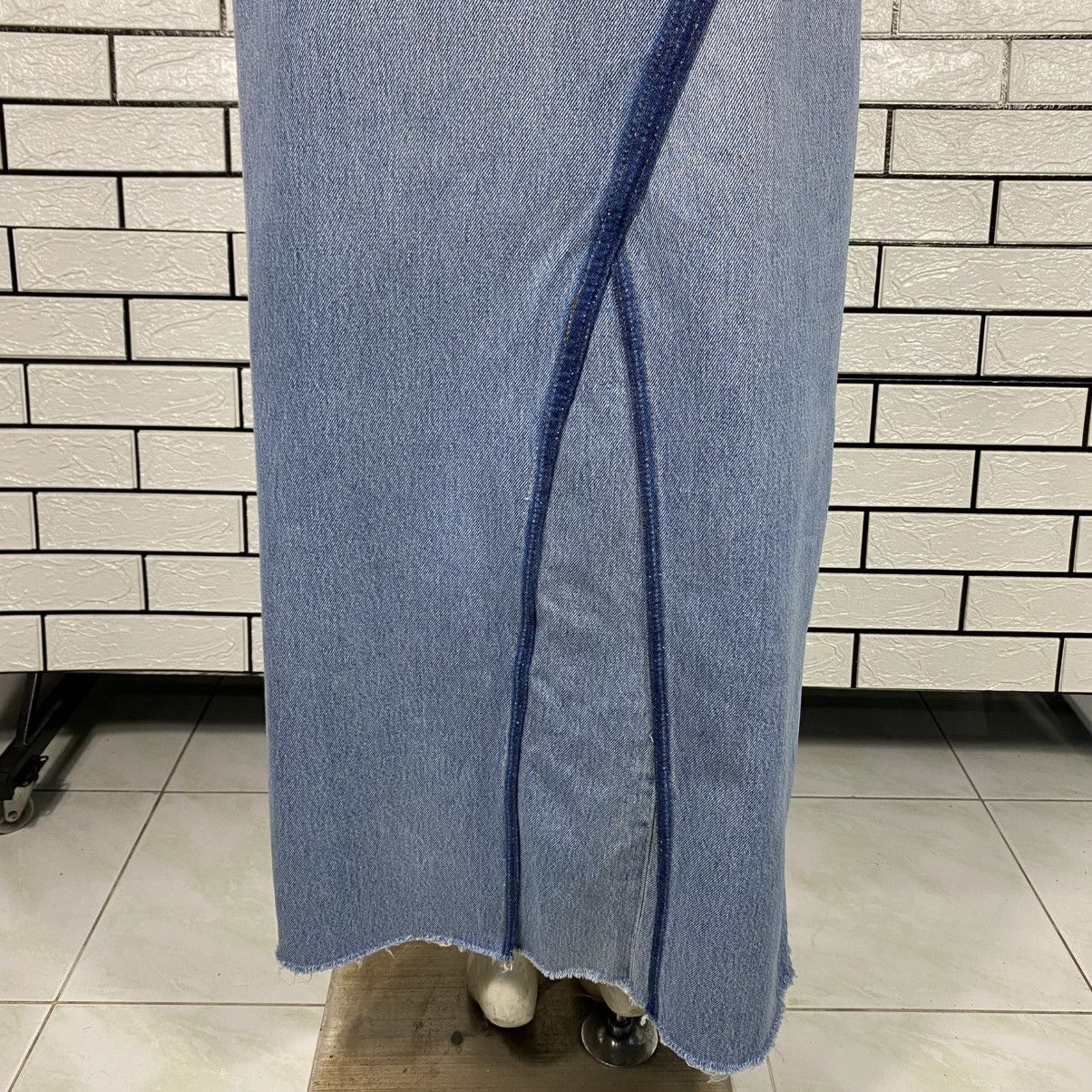 Needles 🔥DISTRESSED DESIGN DENIM LONG SKIRT REBUILD BY NEEDLES Size 28" / US 6 / IT 42 - 11 Thumbnail