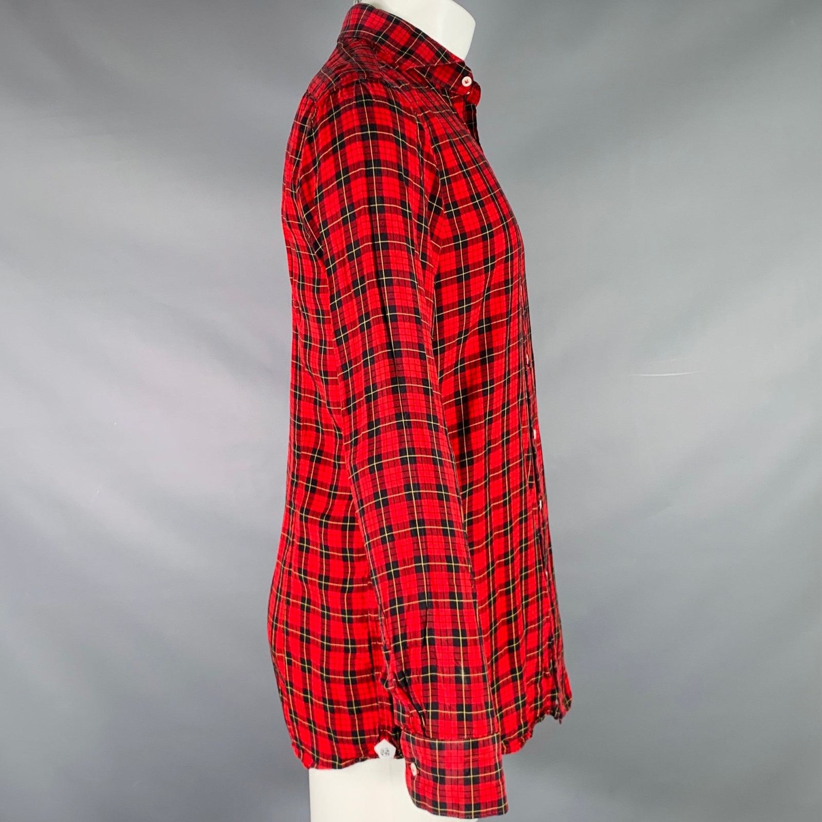 Other Size M Red Black Plaid Lyocell Button Up Long Sleeve Shirt Size US M / EU 48-50 / 2 - 2 Thumbnail