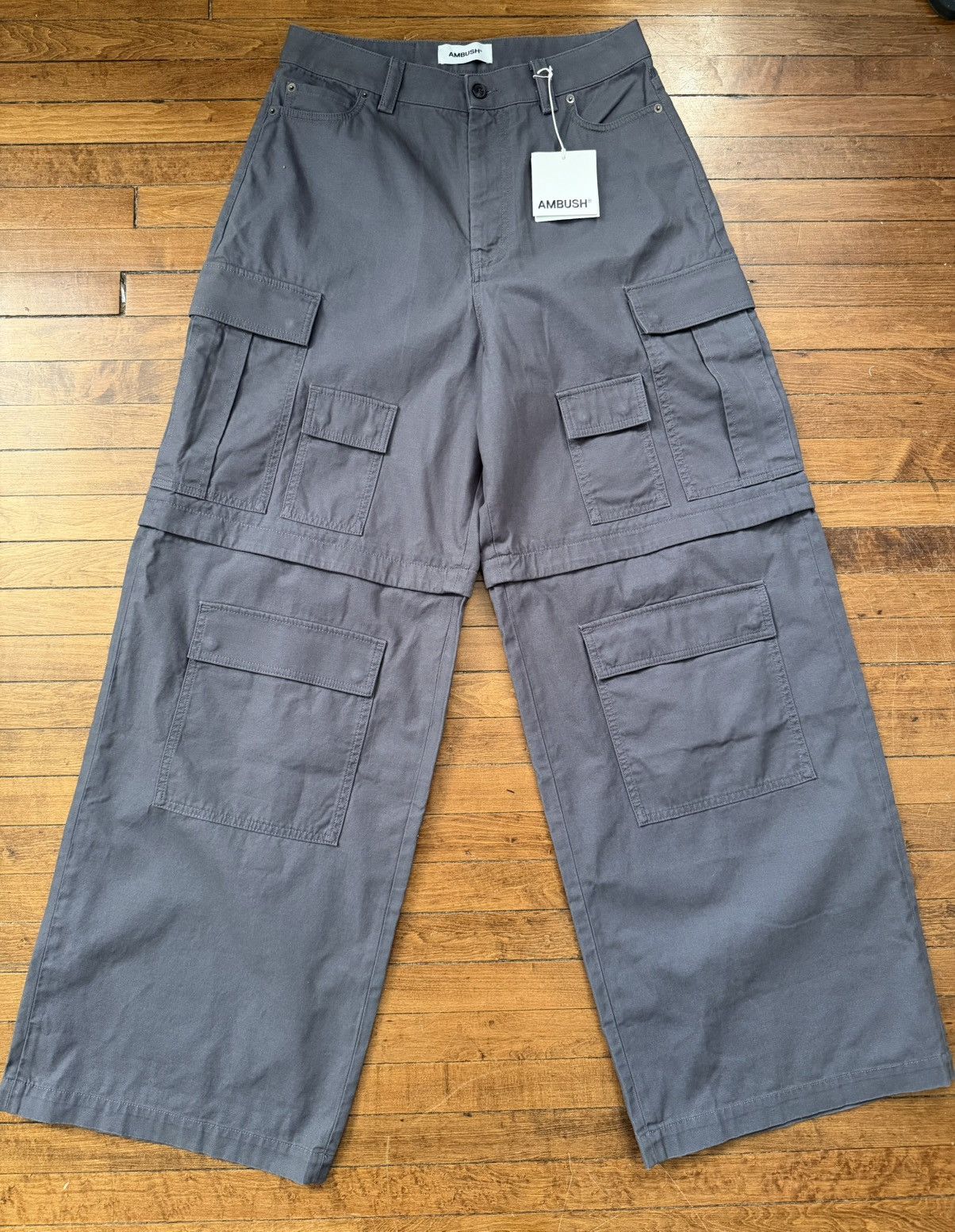 Ambush Design $1k Multi-pocket, wide-leg cotton cargo pants, Large, Italy Size US 34 / EU 50 - 2 Thumbnail
