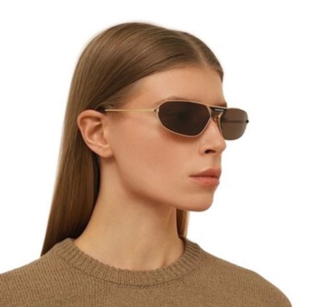 image of New Balenciaga Bb0245S 003 Gold Brown Men Sunglasses Metal, Women's