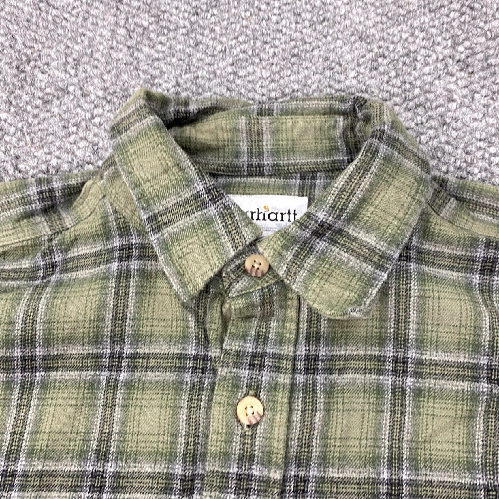 Carhartt Carhartt Shirt Mens Large Green Plaid Flannel Button-Up Long Sleeve S138LDN Size US L / EU 52-54 / 3 - 3 Thumbnail