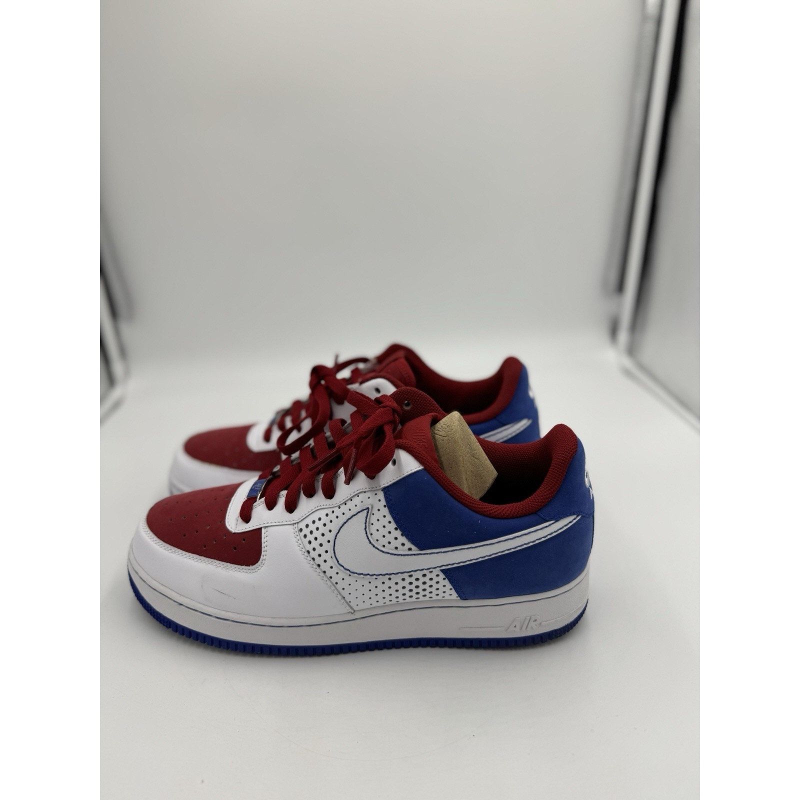 Nike Size 11 - Nike Air Force 1 '07 White Varsity Royal Red Size US 11 / EU 44 - 5 Thumbnail
