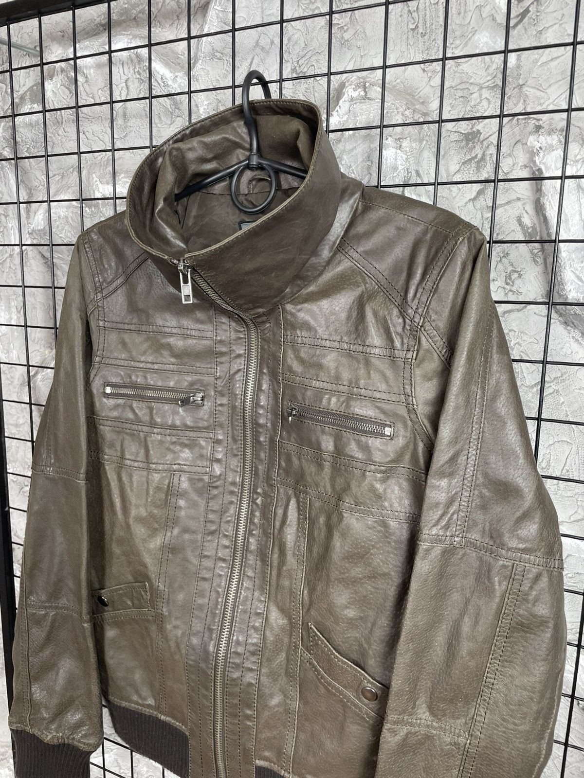 If Six Was Nine 2000s Y2K Leather Jacket Rick Owens Kmrii Hedi Slimane Vibe Size US M / EU 48-50 / 2 - 4 Thumbnail