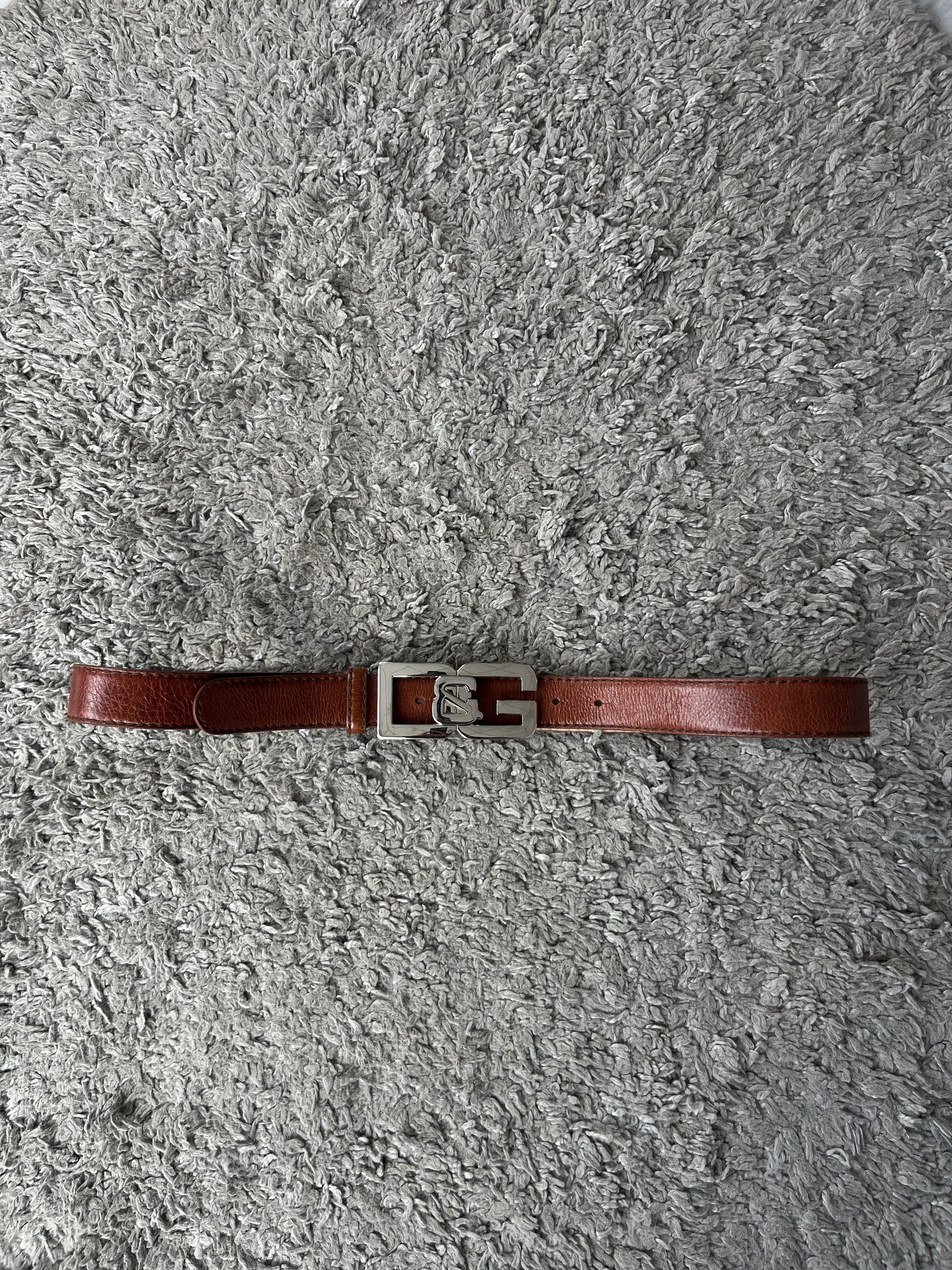 DOLCE & GABBANA Vintage Belt Leather D&G Logo MADE IN ITALY