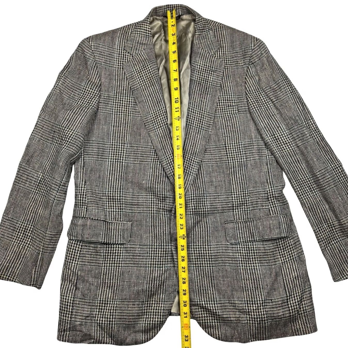 Vintage VTG Corbin Men’s Wool Tweed Blazer 2-Button Black White Houndstooth 44R Jacket Blazer N/A Mens Size 44R - 5 Thumbnail