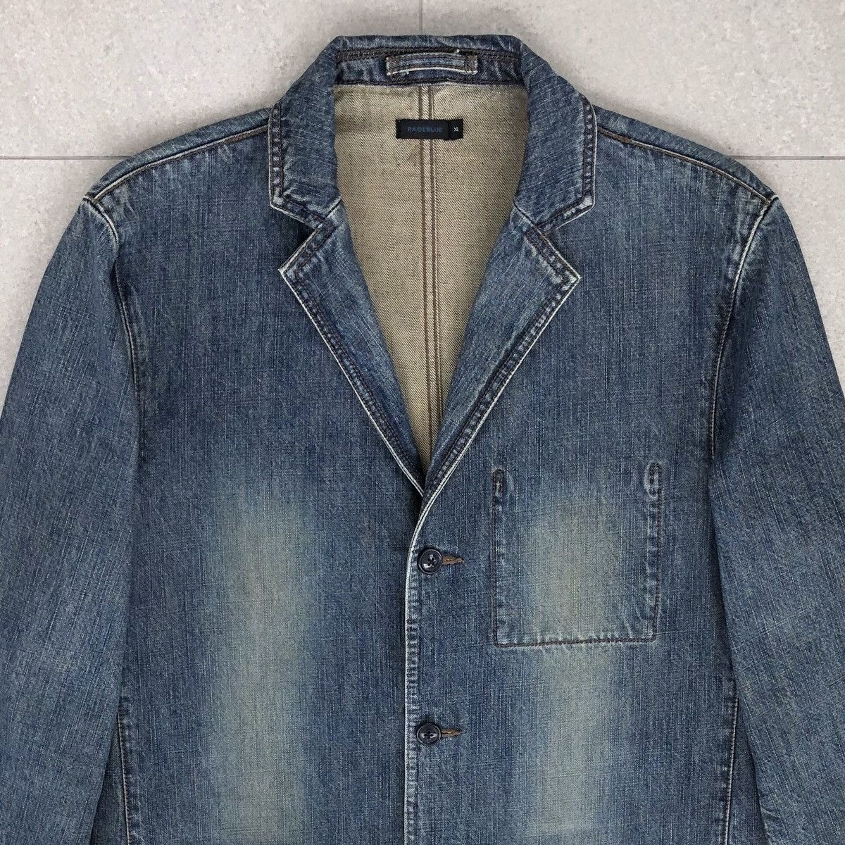 Japanese Brand Vintage Rageblue Mens Denim Jacket / Blazer Size US XL / EU 56 / 4 - 3 Thumbnail