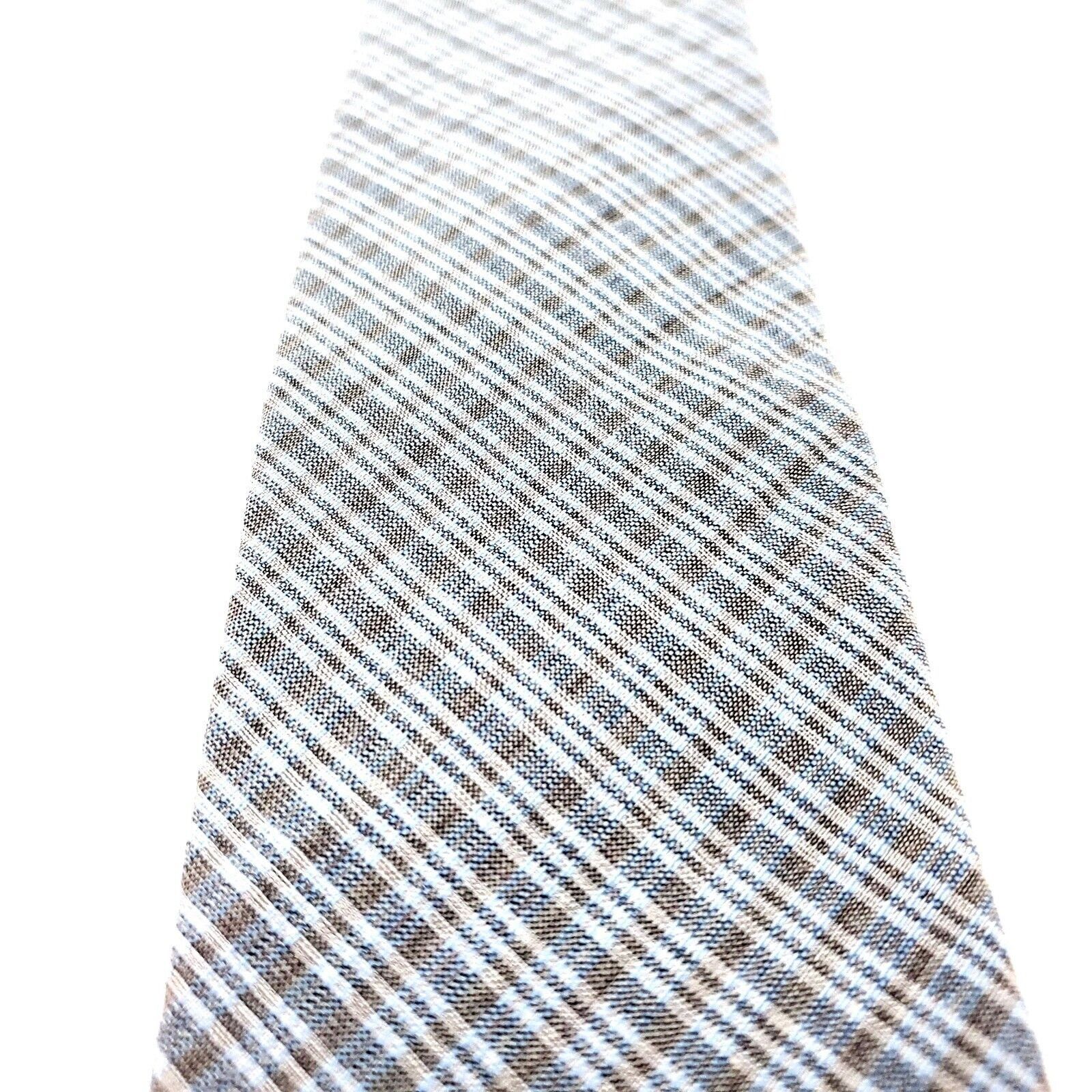 Calvin Klein Calvin Klein White Gray Silk Tie Woven Skinny Regimental Str Size ONE SIZE - 2 Thumbnail
