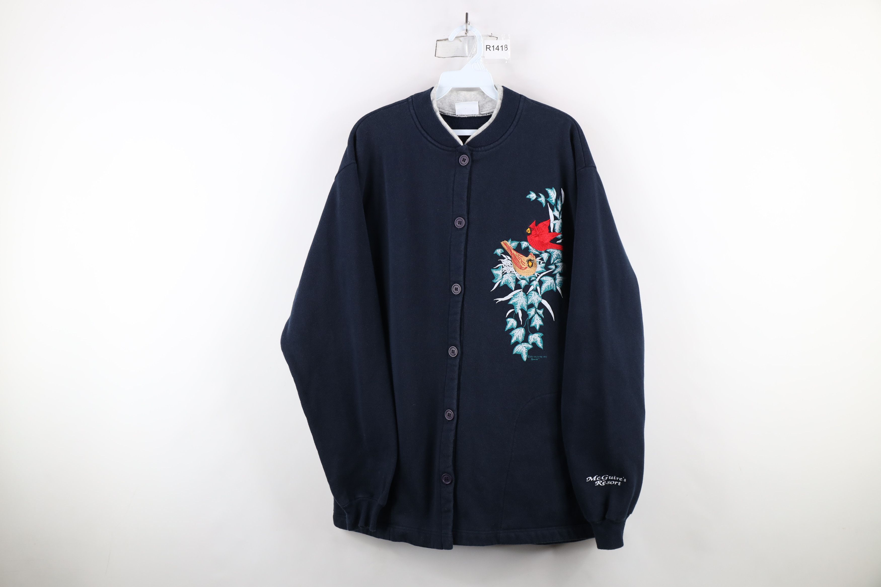 Vintage Vintage 90s Art Unlimited Nature Cardigan Sweatshirt USA Size L / US 10 / IT 46 - 1 Thumbnail