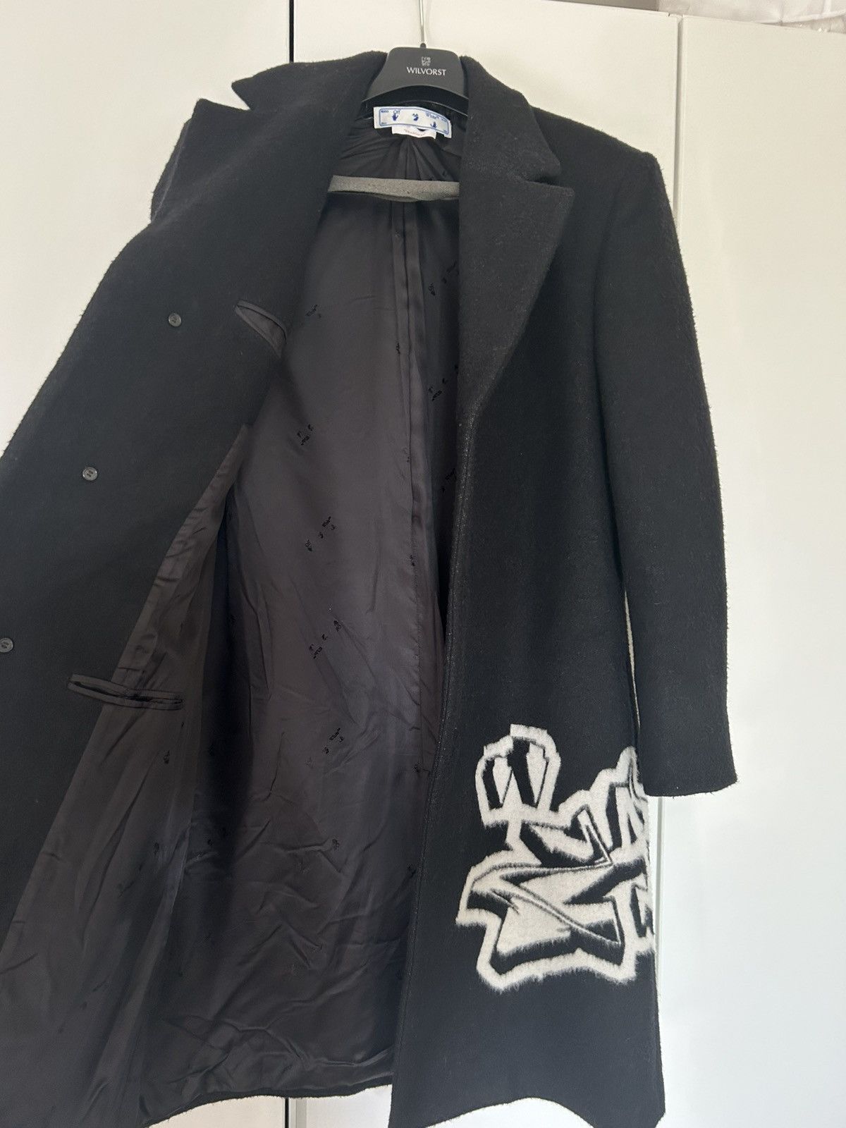 Off-White Off-White Graffiti Wool Skate Long Coat Size 48 Size US M / EU 48-50 / 2 - 3 Thumbnail