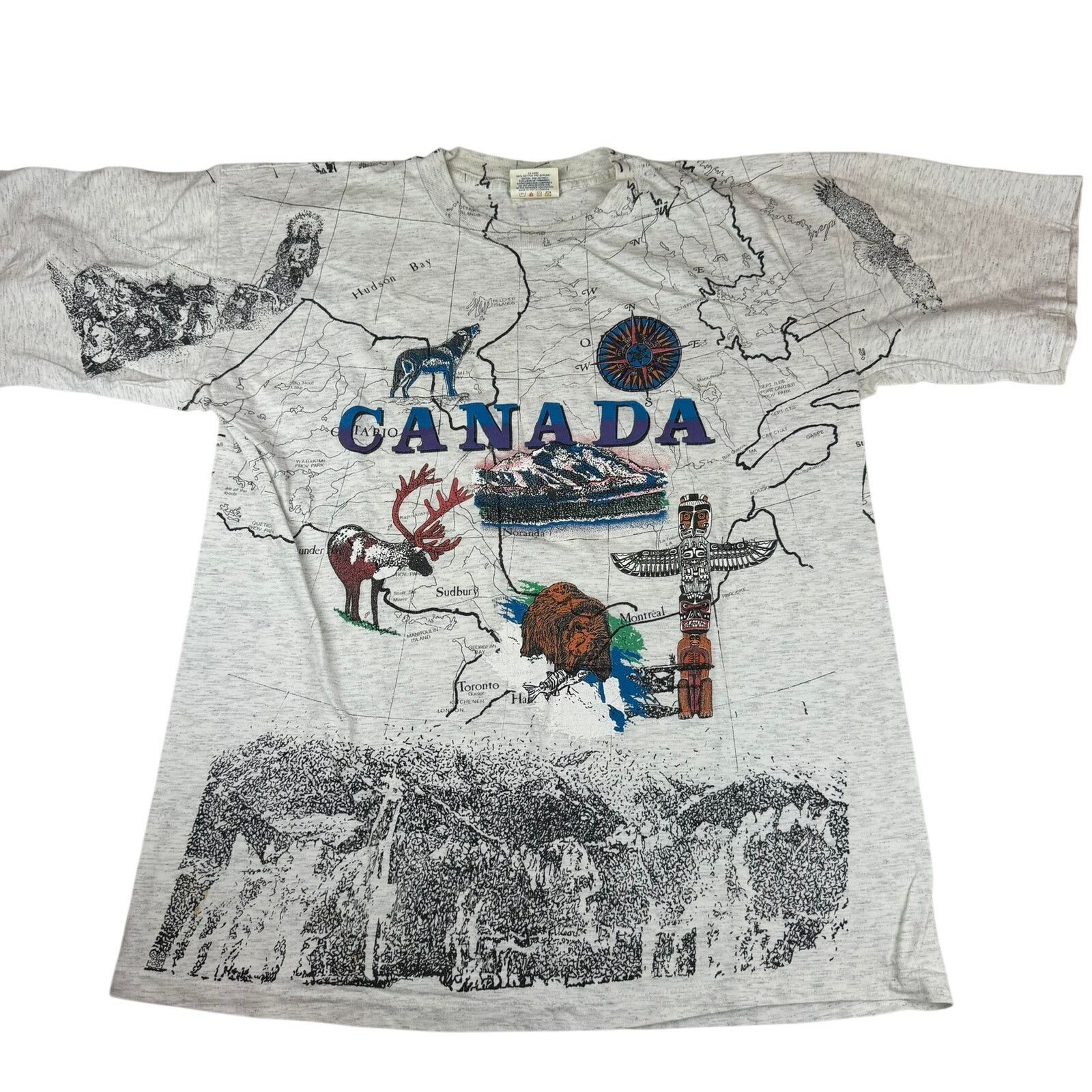 Other Vintage AOP Cityscape Canada Map T-Shirt Size L/G Size US L / EU 52-54 / 3 - 1 Thumbnail