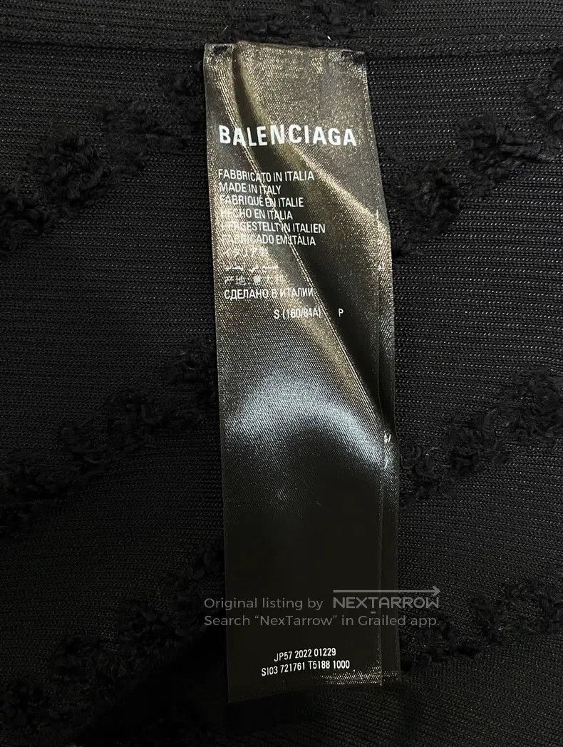 Balenciaga Balenciaga Black Logo Stand Collar Ribbed Mixed Fabric Lon Size S / US 4 / IT 40 - 6 Thumbnail