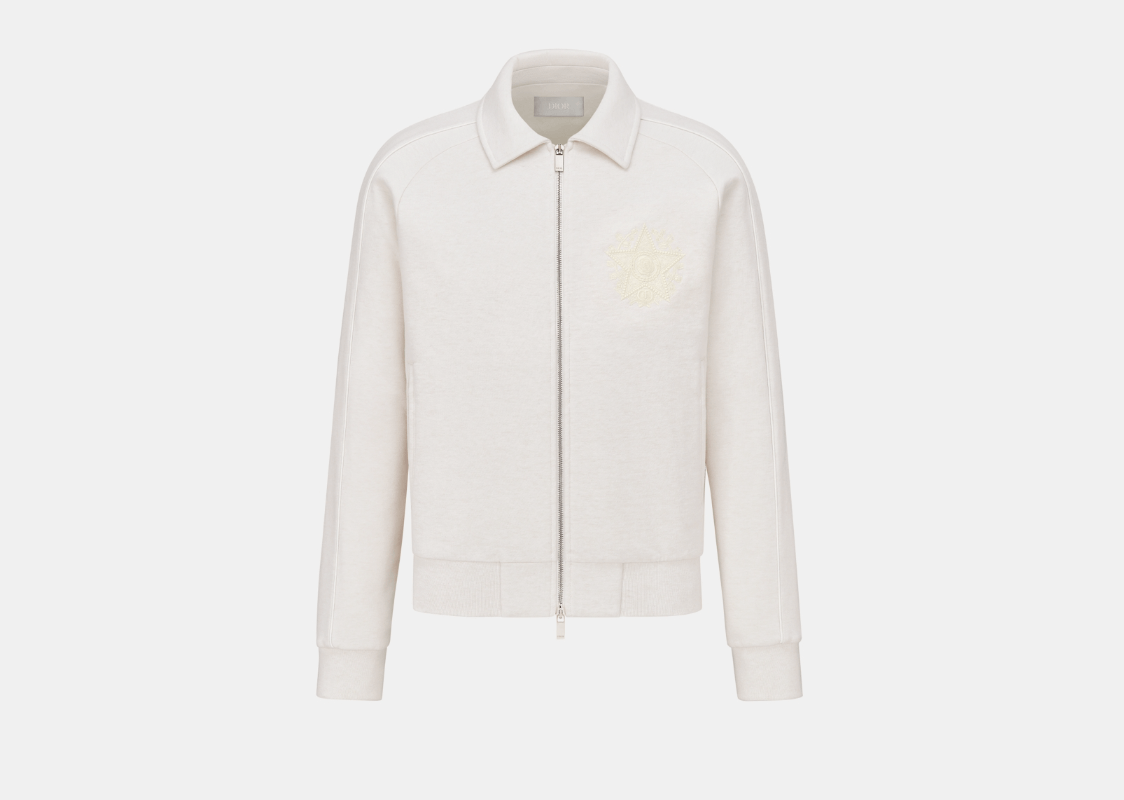 o1w1db11123 Zipped Track Jacket in Ecru