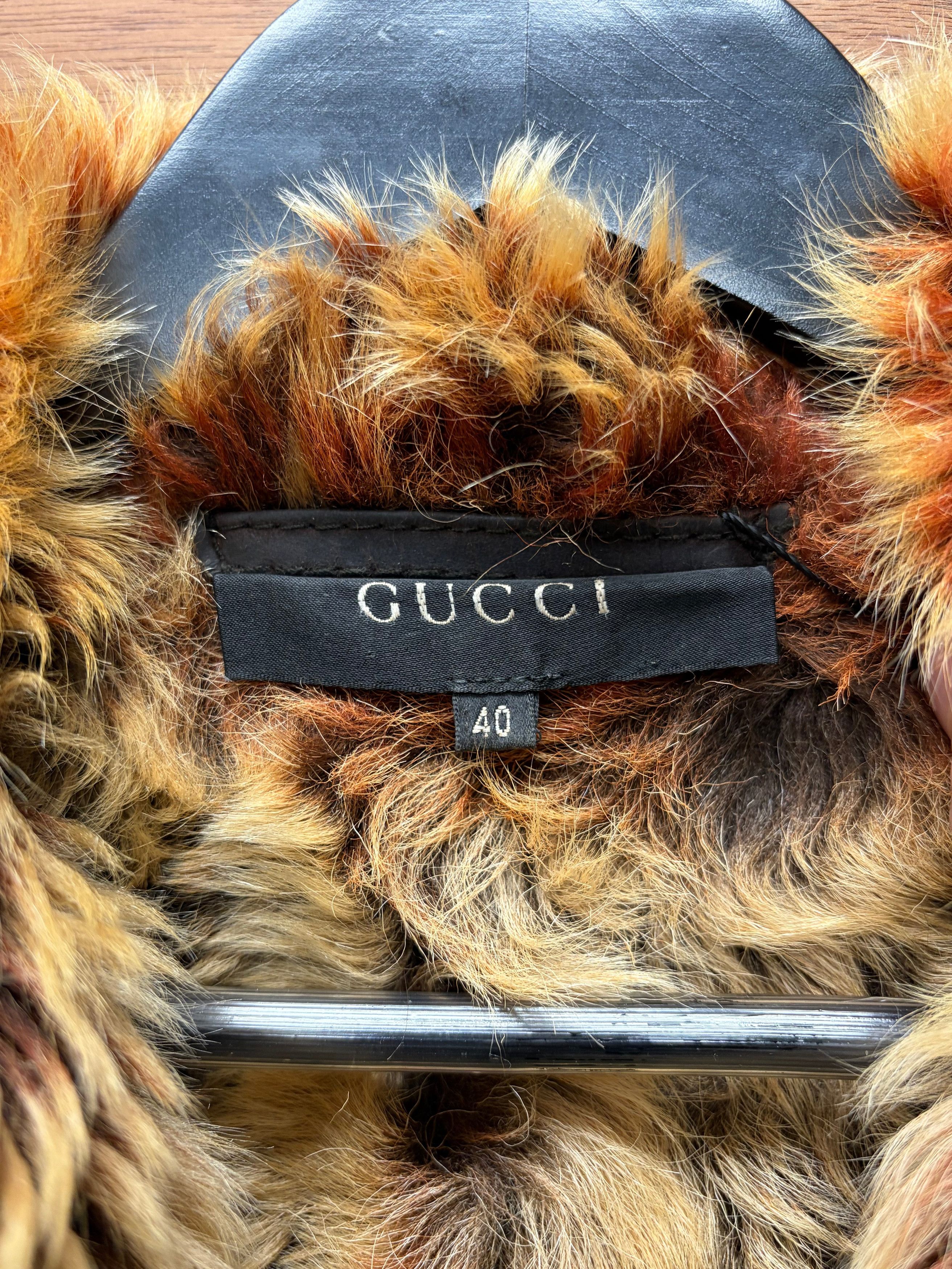 Gucci AW1998 Gucci by Tom Ford Genuine Fox Fur Gradient Orange/Brown Suede Jacket Size S / US 4 / IT 40 - 4 Thumbnail