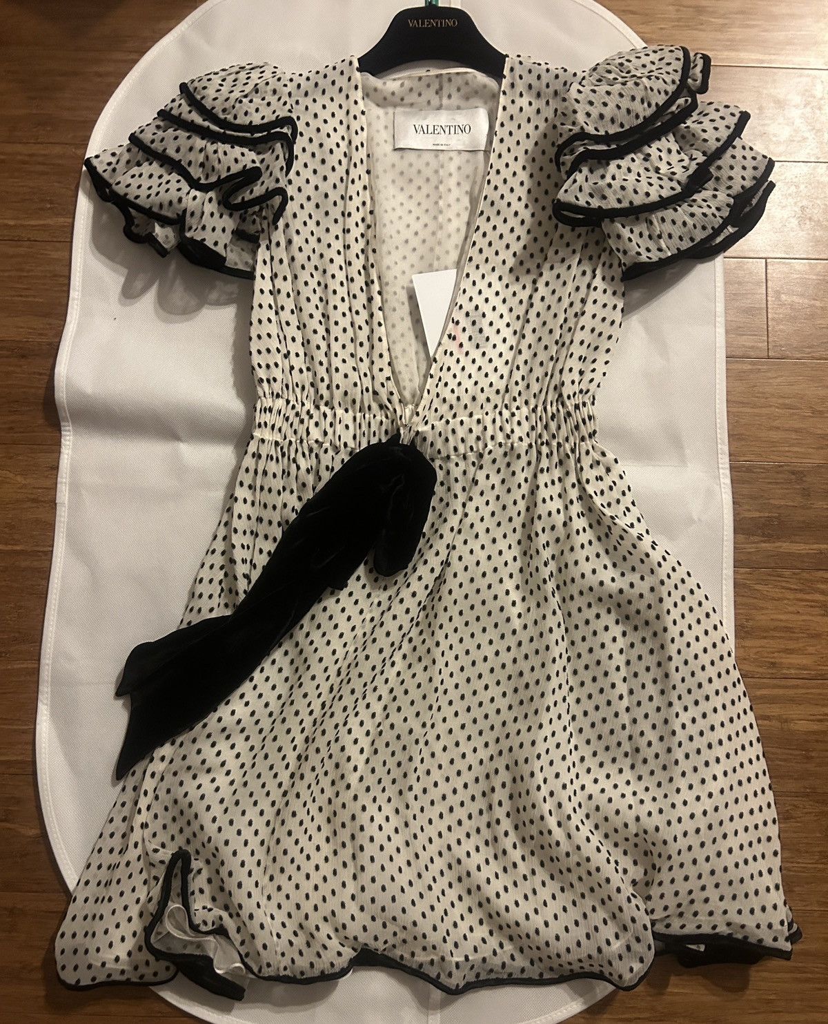 Valentino VALENTINO GARAVANI Ruffled silk-blend devoré-velvet Dress Size S / US 4 / IT 40 - 9 Thumbnail