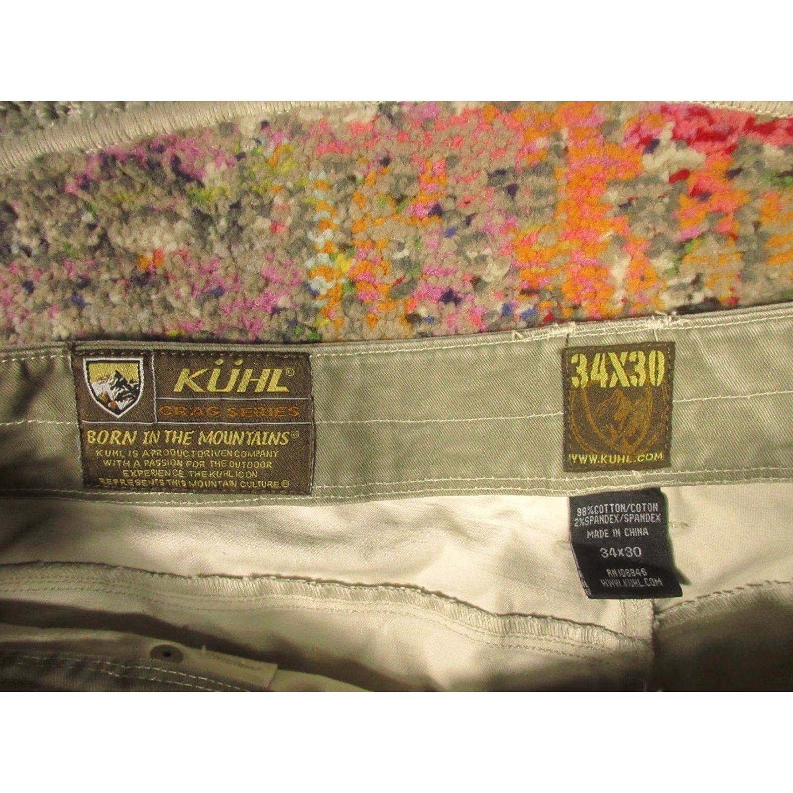 Vintage Kuhl Rydr Pants Men 35x31 Heavy Canvas Vintage Patina Dye Green 5-Pocket Zipper Logo Snap Straight Leg Regular Fit Casual Workwear Travel Size US 35 - 5 Thumbnail