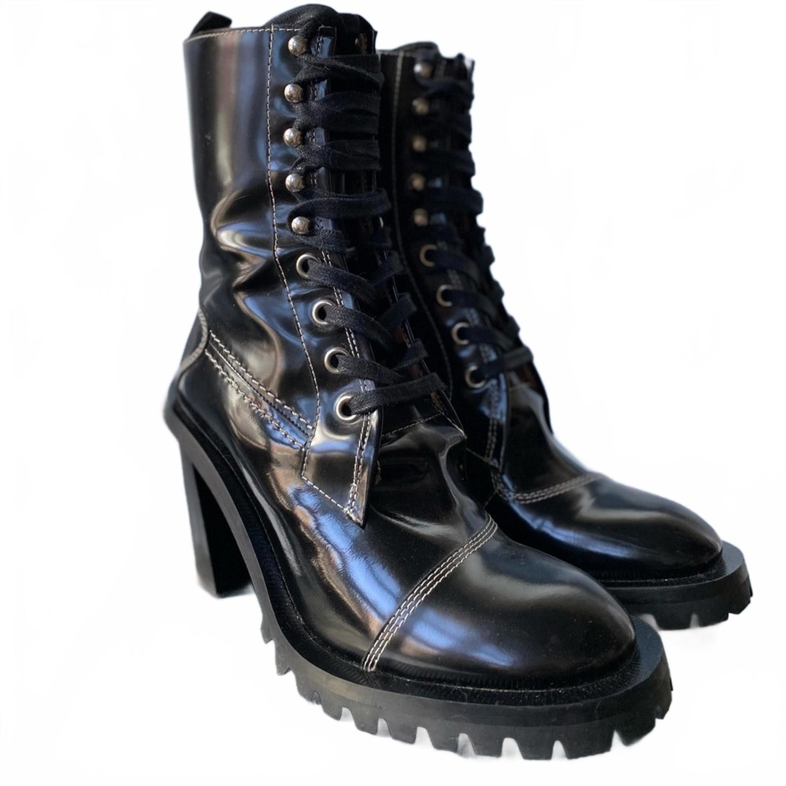 Acne Studios Acne Studios Leather Heeled Combat Boots Lug Sole 39 Size US 9 / IT 39 - 1 Thumbnail