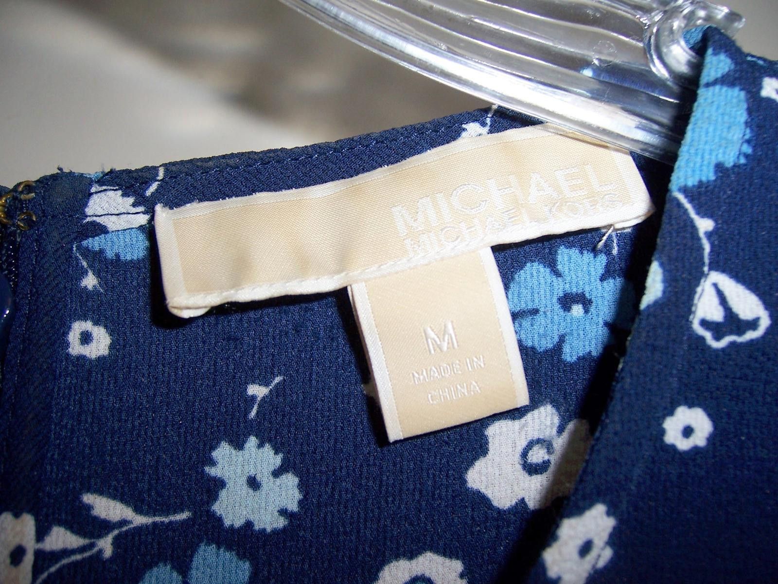 Michael Kors Michael Kors Navy Blue Floral Dress - Medium Size M / US 6-8 / IT 42-44 - 2 Thumbnail