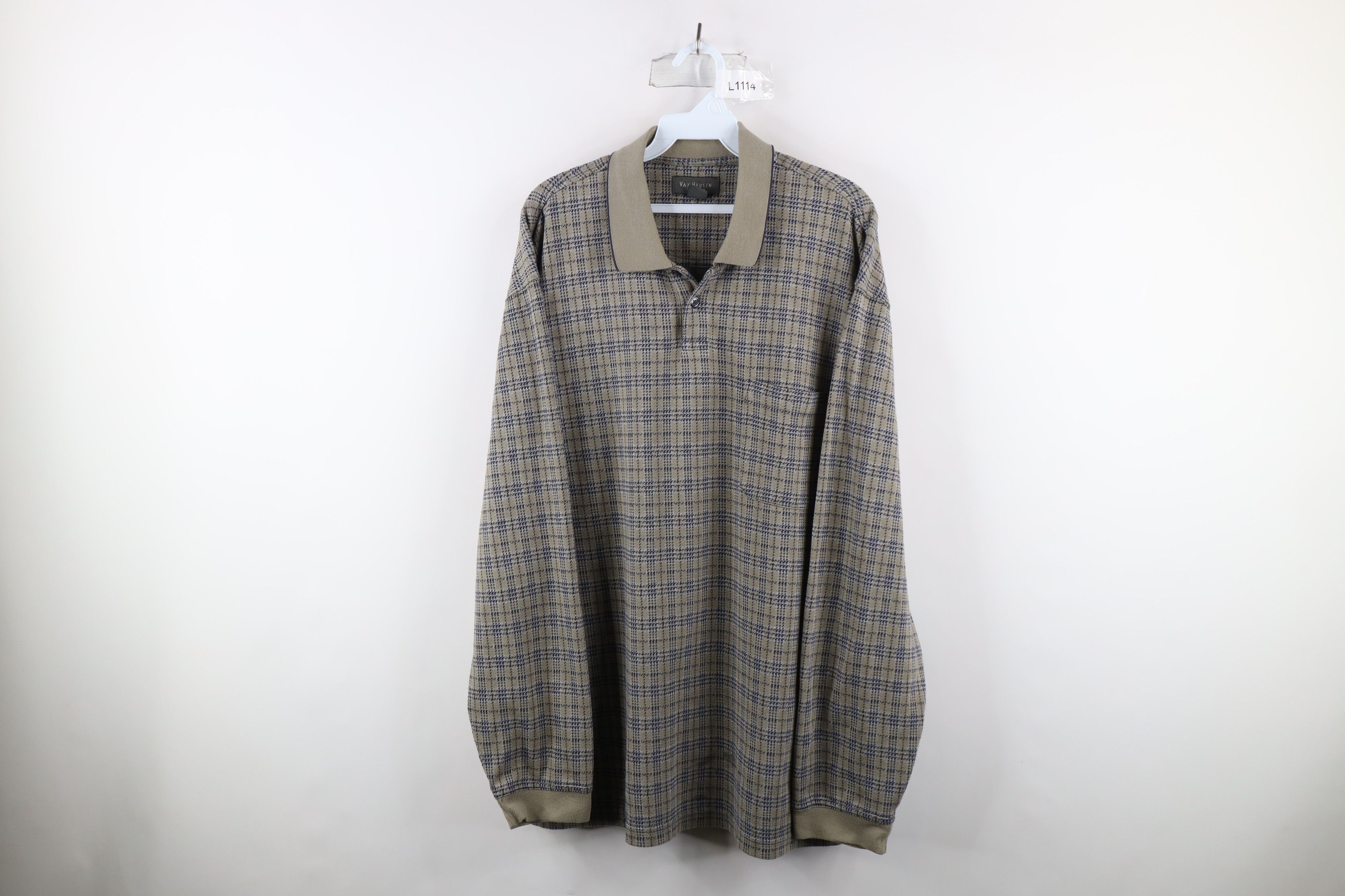 Vintage Vintage 90s Streetwear Long Sleeve Rugby Polo Shirt Plaid Size US XL / EU 56 / 4 - 1 Thumbnail