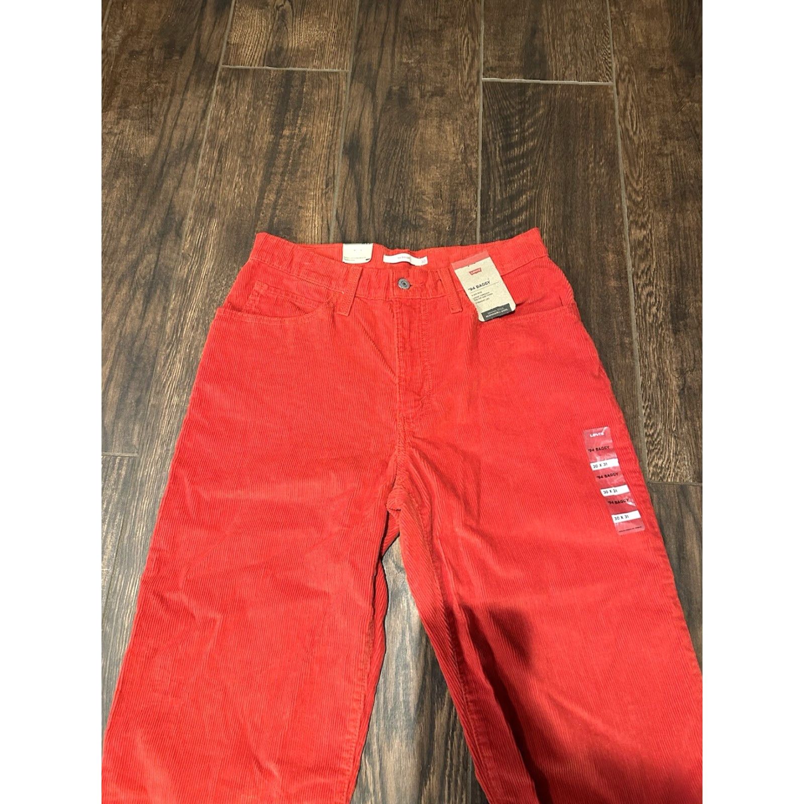 Levi's VINTAGE Levi’s Baggy Corduroy Pants Womens 31 x 31 Red Poppy 90s 80s Mens? Size 24" / US 00 / IT 34 - 4 Thumbnail