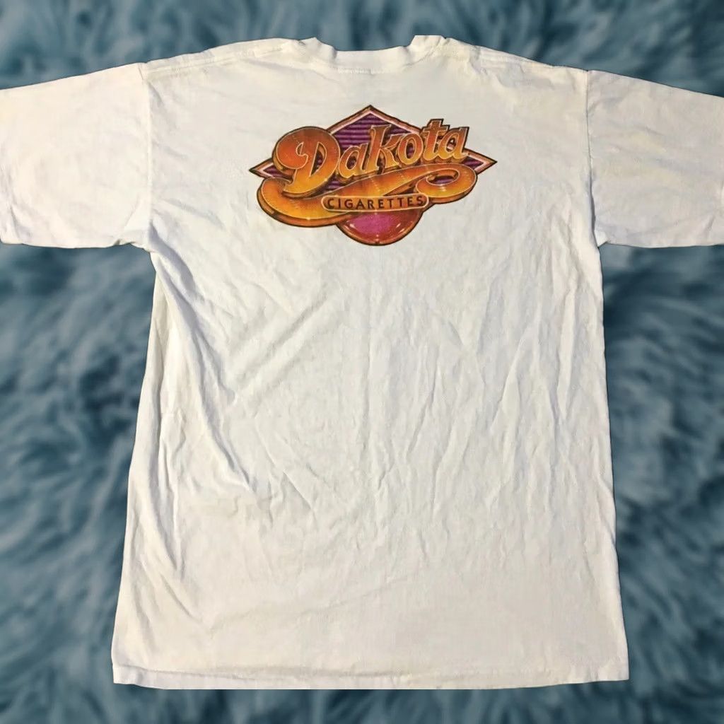 Camel VINTAGE Dakota Cigarettes Faded Distressed Shirt L White Men Short Sleeve 90s 80s Grunge Biker Rock USA Camels Size US L / EU 52-54 / 3 - 1 Thumbnail