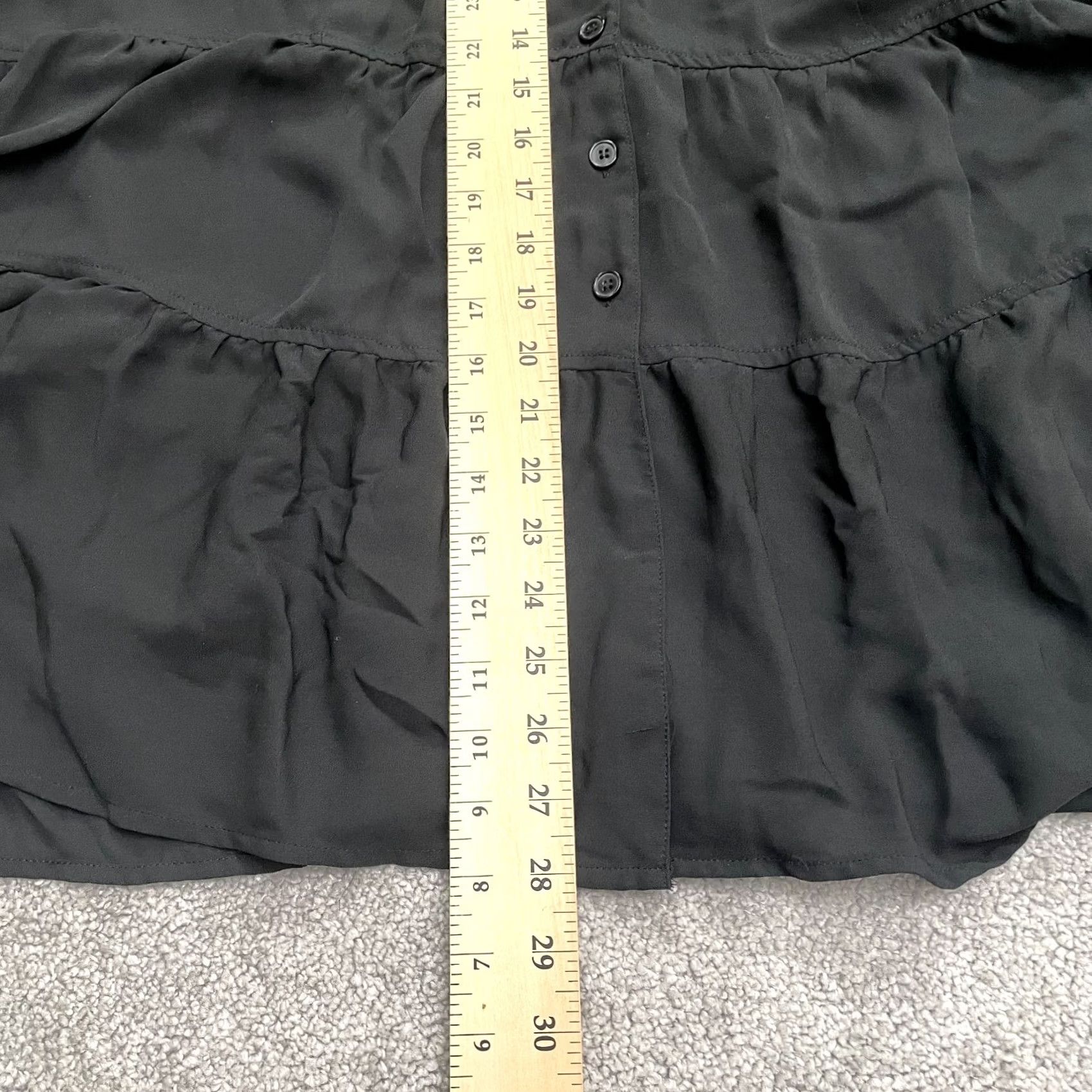 Vintage Linea by Louis Dell'Olio Blouse Shirt Womens 1X Black Button Down Long Sleeve Tunic Solid Polyester Classic Vintage No Size XL / US 12-14 / IT 48-50 - 7 Thumbnail
