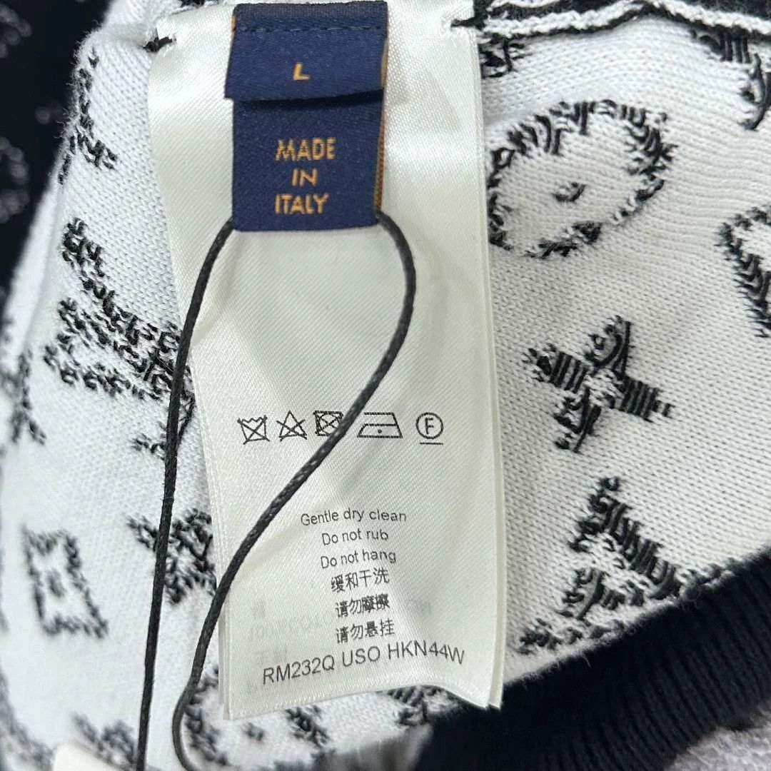 Louis Vuitton LV black white gradient allover print knit L Size US L / EU 52-54 / 3 - 4 Thumbnail