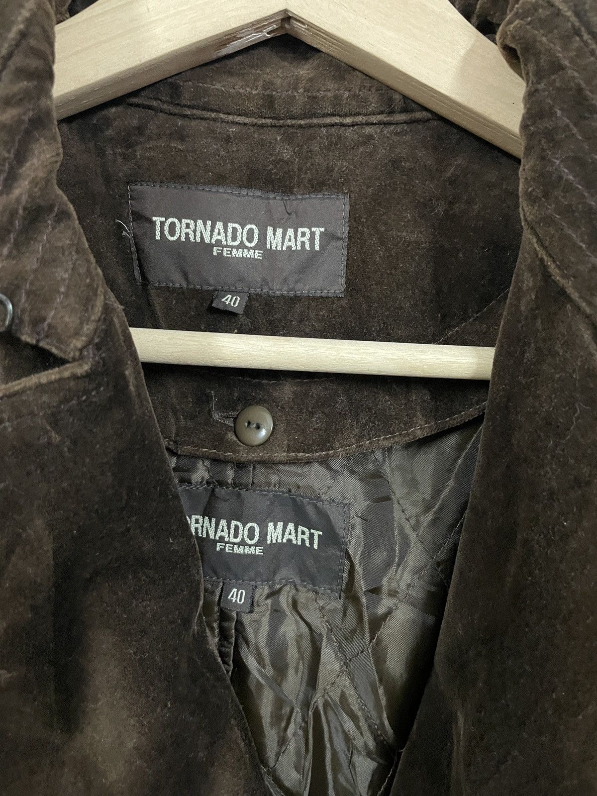 Japanese Brand × Tornado Mart Tornado Mart Femme Long Coat Velvet Brown Size S / US 4 / IT 40 - 6 Thumbnail