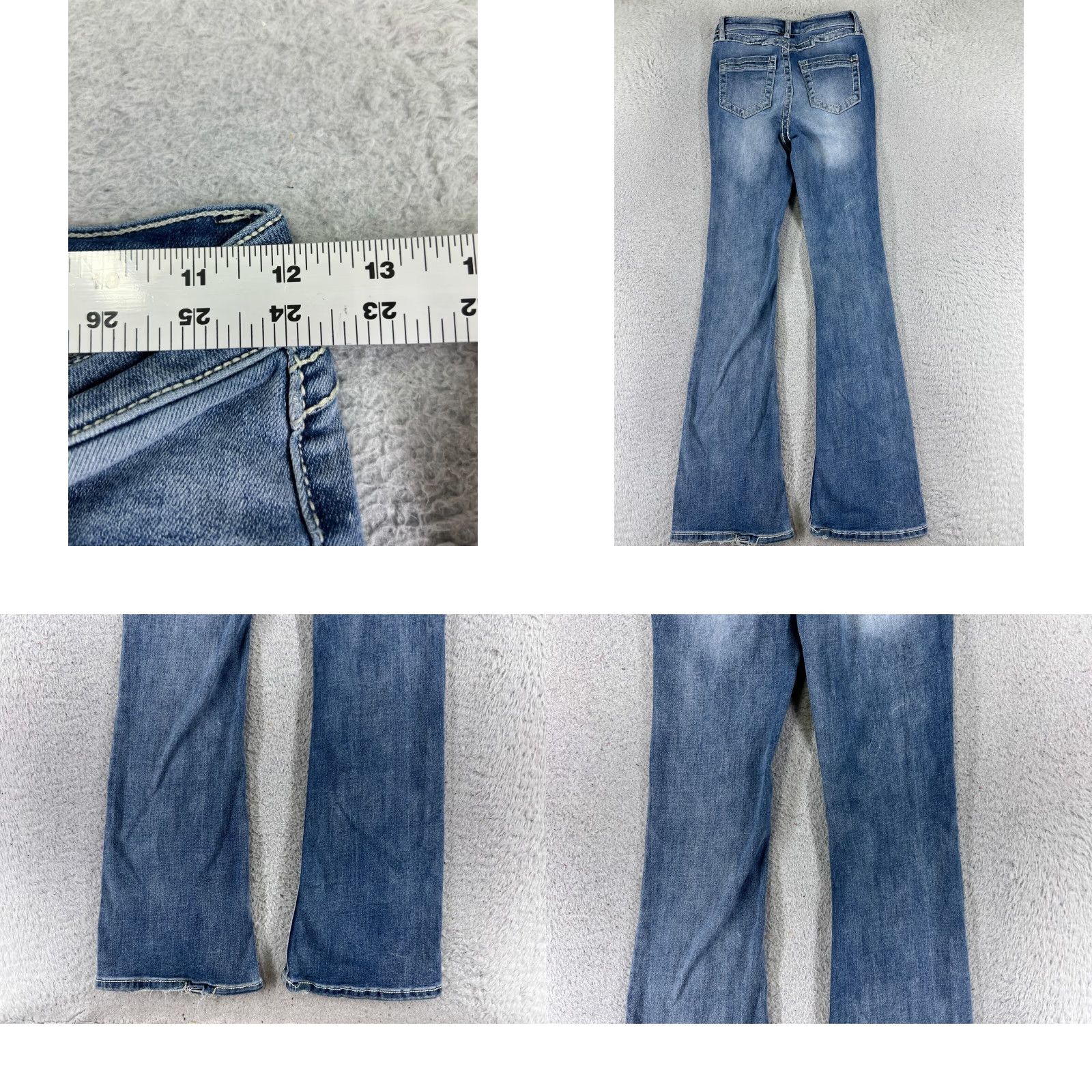 Fashion Nova Fashion Nova Jeans Womens 22x31 Blue Denim Flared Medium Wash Cotton Size 25" / US 0 / IT 36 - 9 Thumbnail