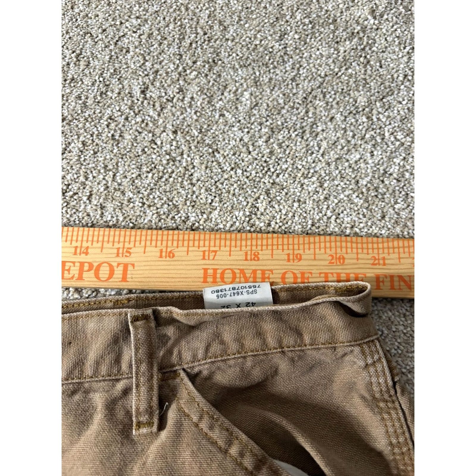 Vintage Mens Canvas Carpenter Pants 42x32 Brown Relaxed Fit Workwear Utility Casual Pants Mens Brown Canvas Carpenter Work Pants 42 32 Mens Size US 42 / EU 58 - 6 Thumbnail