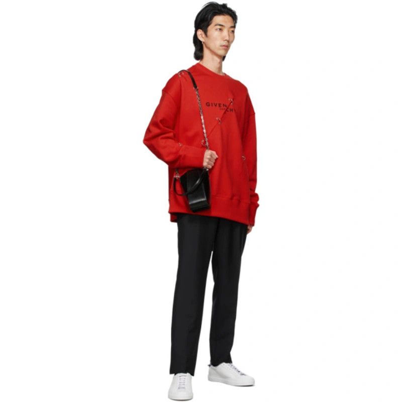 Red Trompe L'oeil Ring Sweatshirt