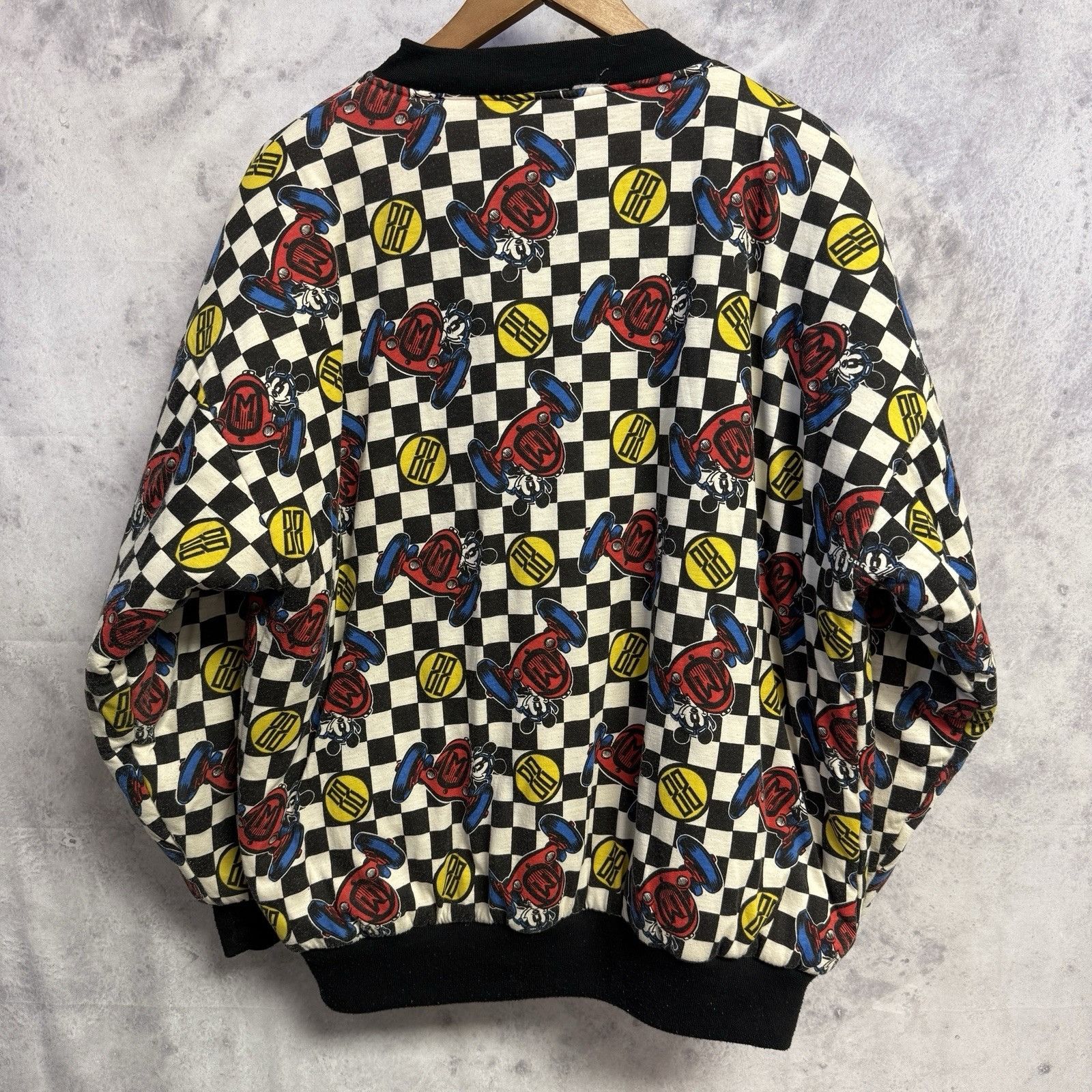 Disney Vintage Mickey Mouse Racer Jacket Mens Large AOP Disney Bomb Size US L / EU 52-54 / 3 - 15 Thumbnail