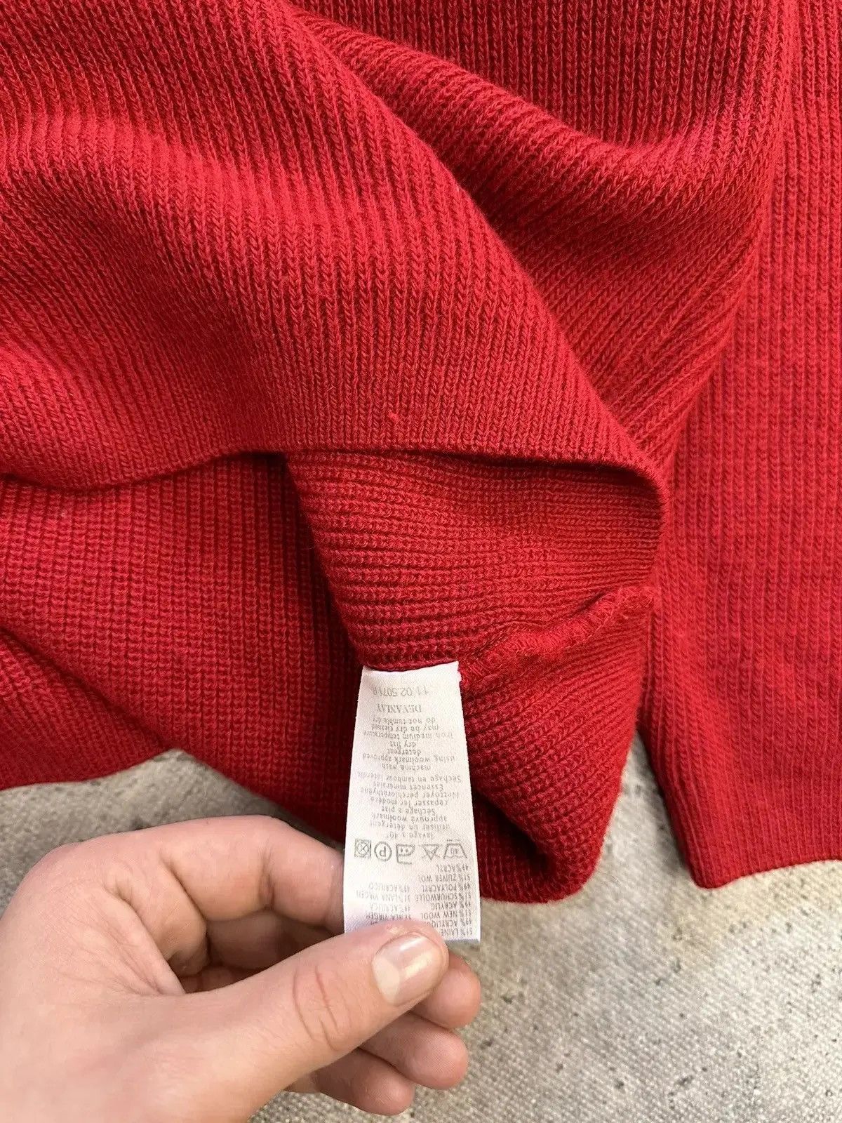 Lacoste × Vintage SALE💣💣 Chemise Lacoste knit Red wool blue sweater Size US XL / EU 56 / 4 - 3 Thumbnail