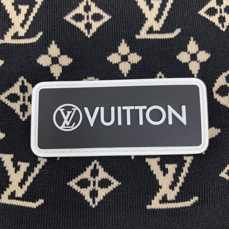 Louis Vuitton Louis Vuitton Black logo jacquard printed mulberry silk cr Size L / US 10 / IT 46 - 5 Thumbnail