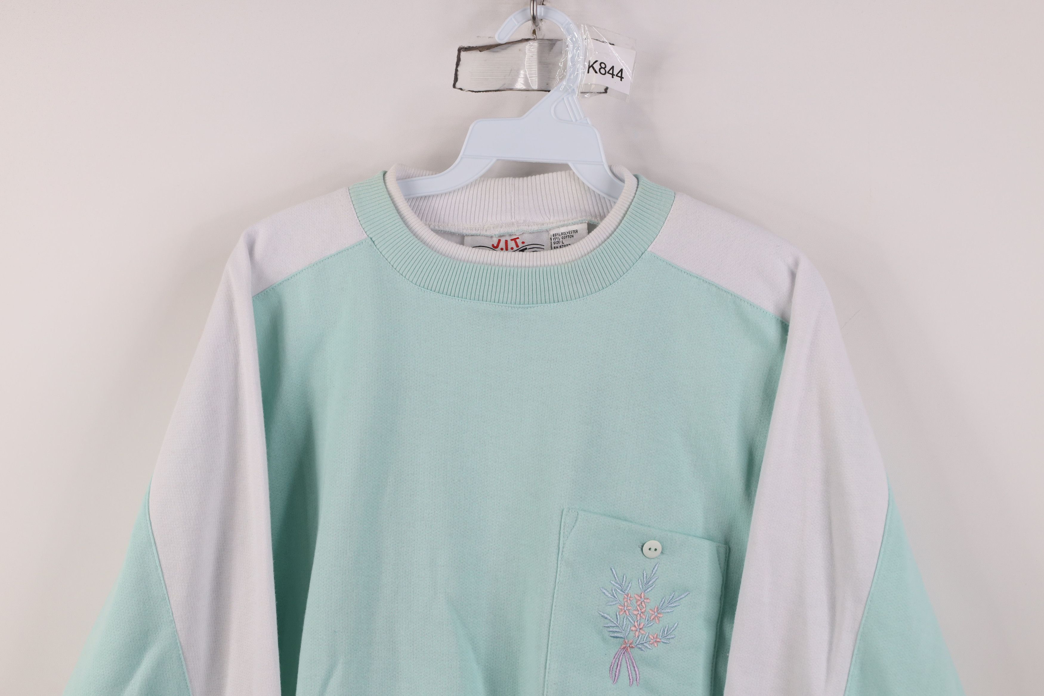 Vintage Vintage 90s Streetwear Flower Layered Sweatshirt Blue Size L / US 10 / IT 46 - 2 Thumbnail