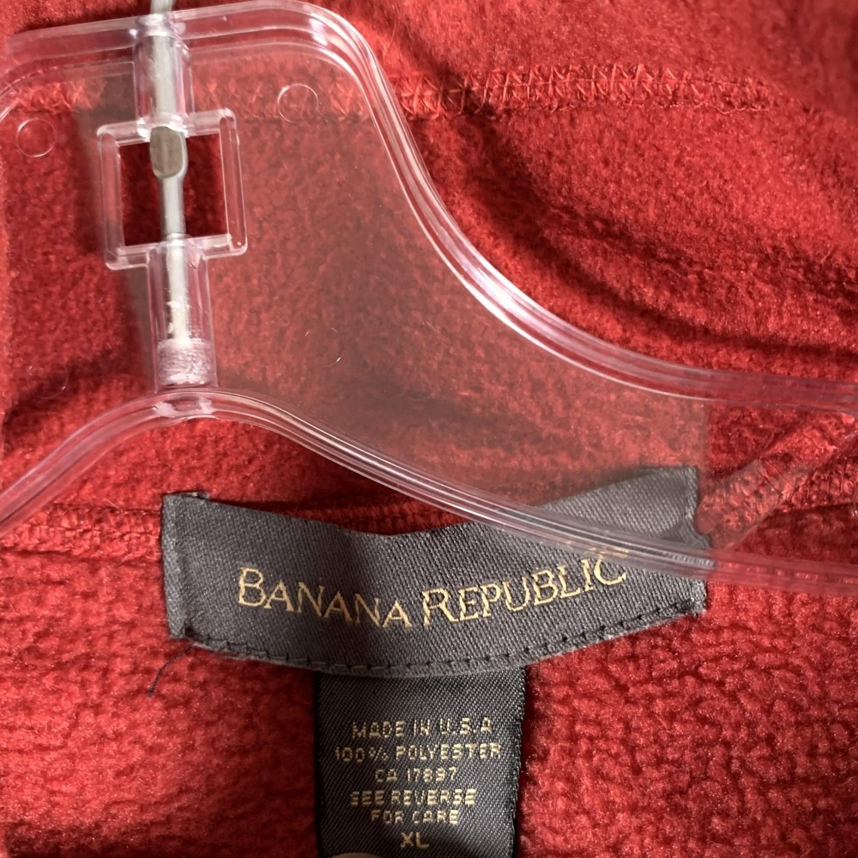 Banana Republic Banana Republic Vest Mens XL Red Fleece Full Zip Pockets Outdoor Size US XL / EU 56 / 4 - 5 Thumbnail