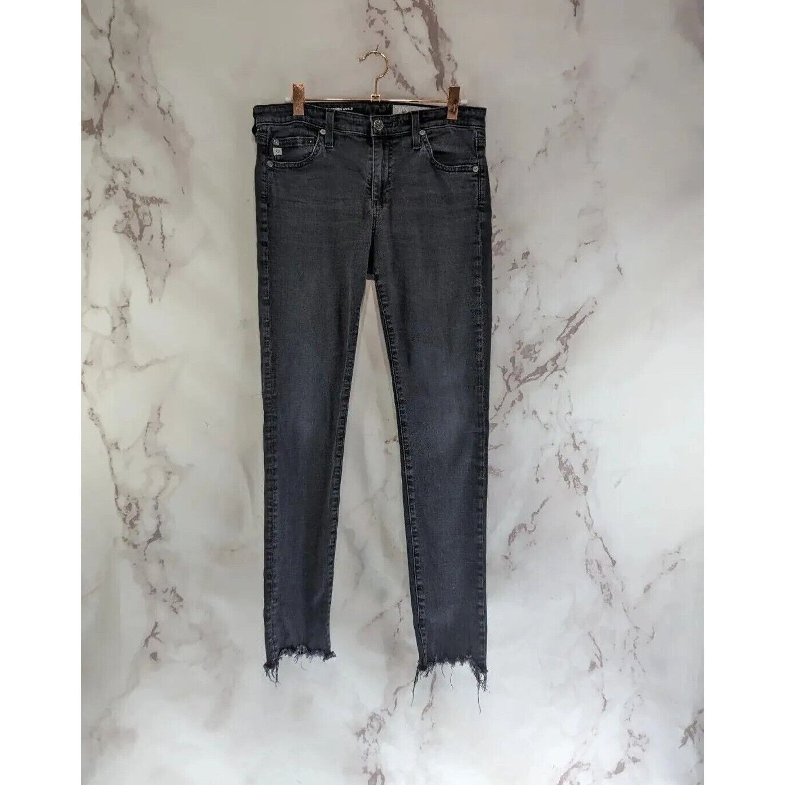 AG Adriano Goldschmied AG Adriano Goldschmied Jean Women 28 Black Frayed Skinny Size 28" / US 6 / IT 42 - 1 Thumbnail