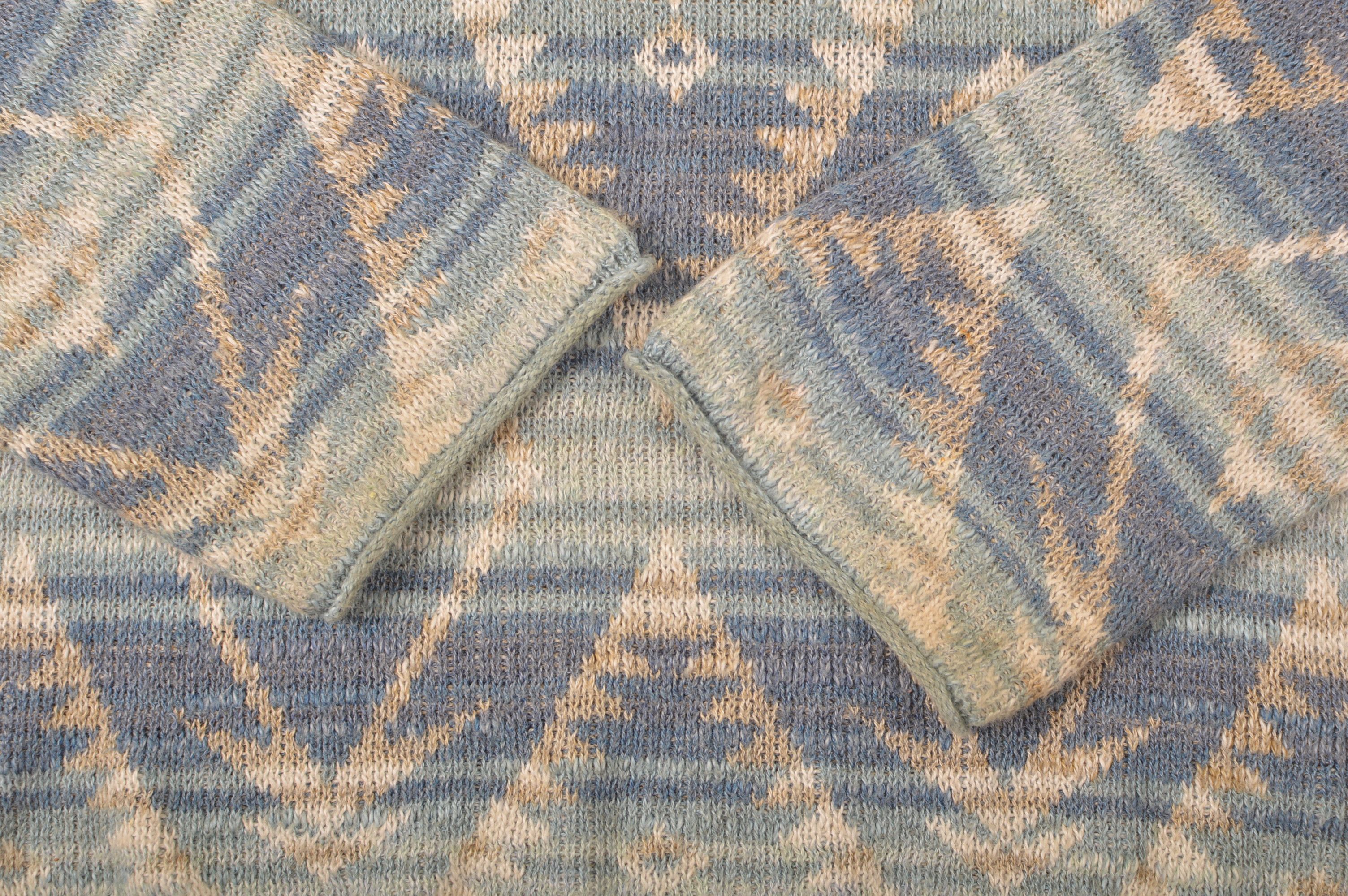 Denim & Supply Ralph Lauren × Ralph Lauren Denim Supply Ralph Lauren Aztec Pattern Blue Cotton Sweater Size M / US 6-8 / IT 42-44 - 3 Thumbnail