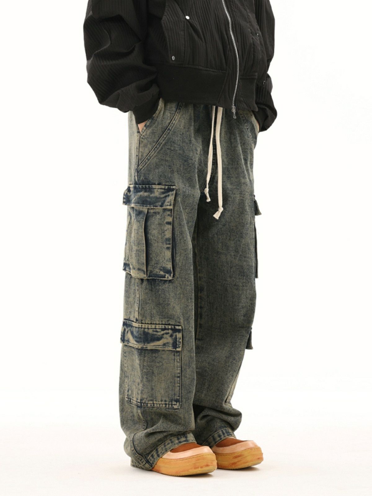 Designer × Japanese Brand × Vintage multi pocket faded baggy cargo jeans Size US 34 / EU 50 - 1 Thumbnail