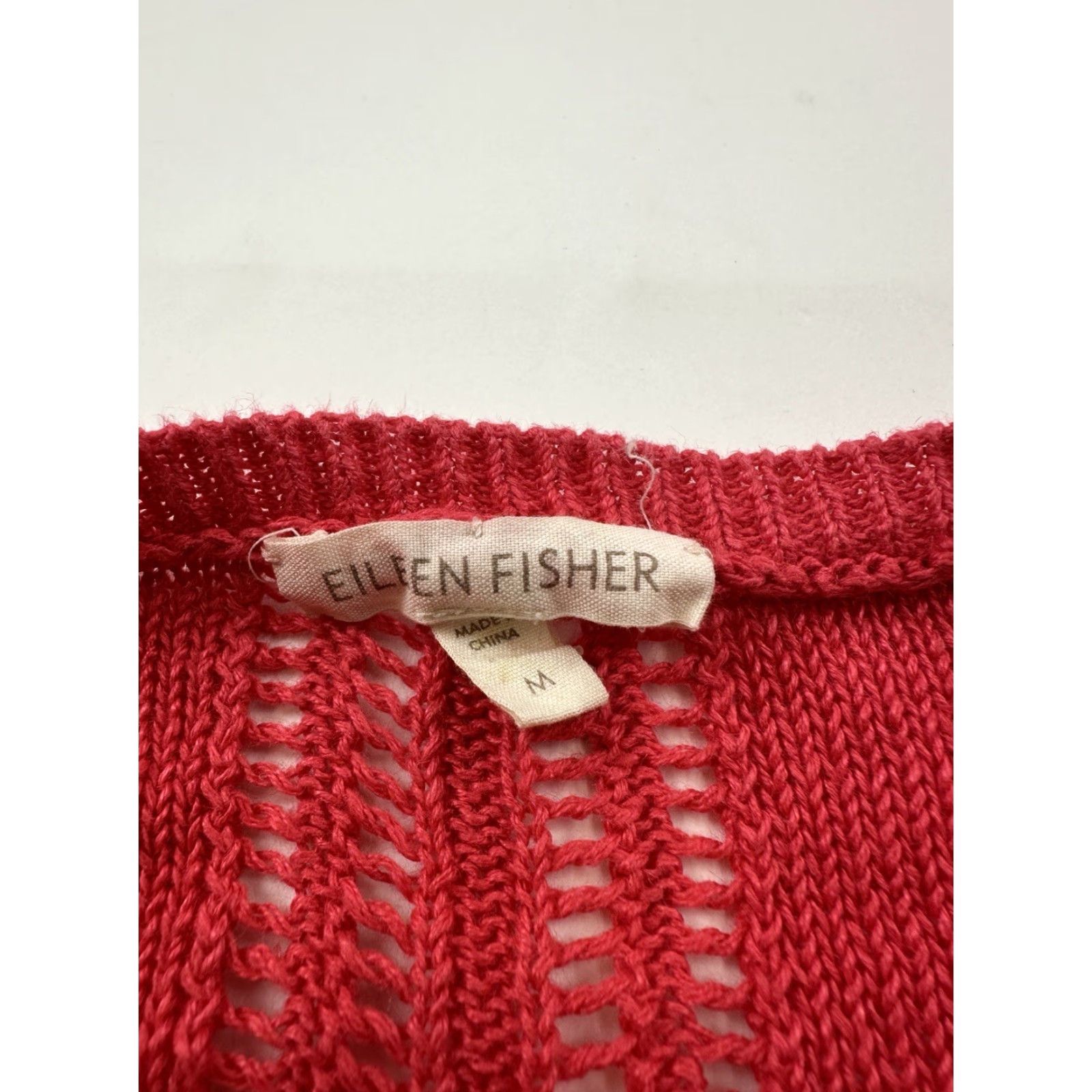 Eileen Fisher Eileen Fisher Sweater Cardigan Womens Medium Red Linen Open Lightweight Knits Solid Vintage No Size M / US 6-8 / IT 42-44 - 5 Thumbnail