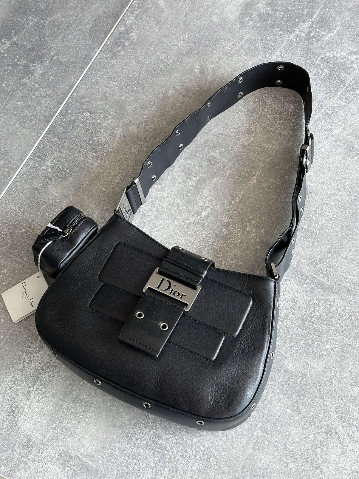 Dior DIOR Street Chic Columbus Evening Black Leather Shoulder Bag Size ONE SIZE - 3 Thumbnail