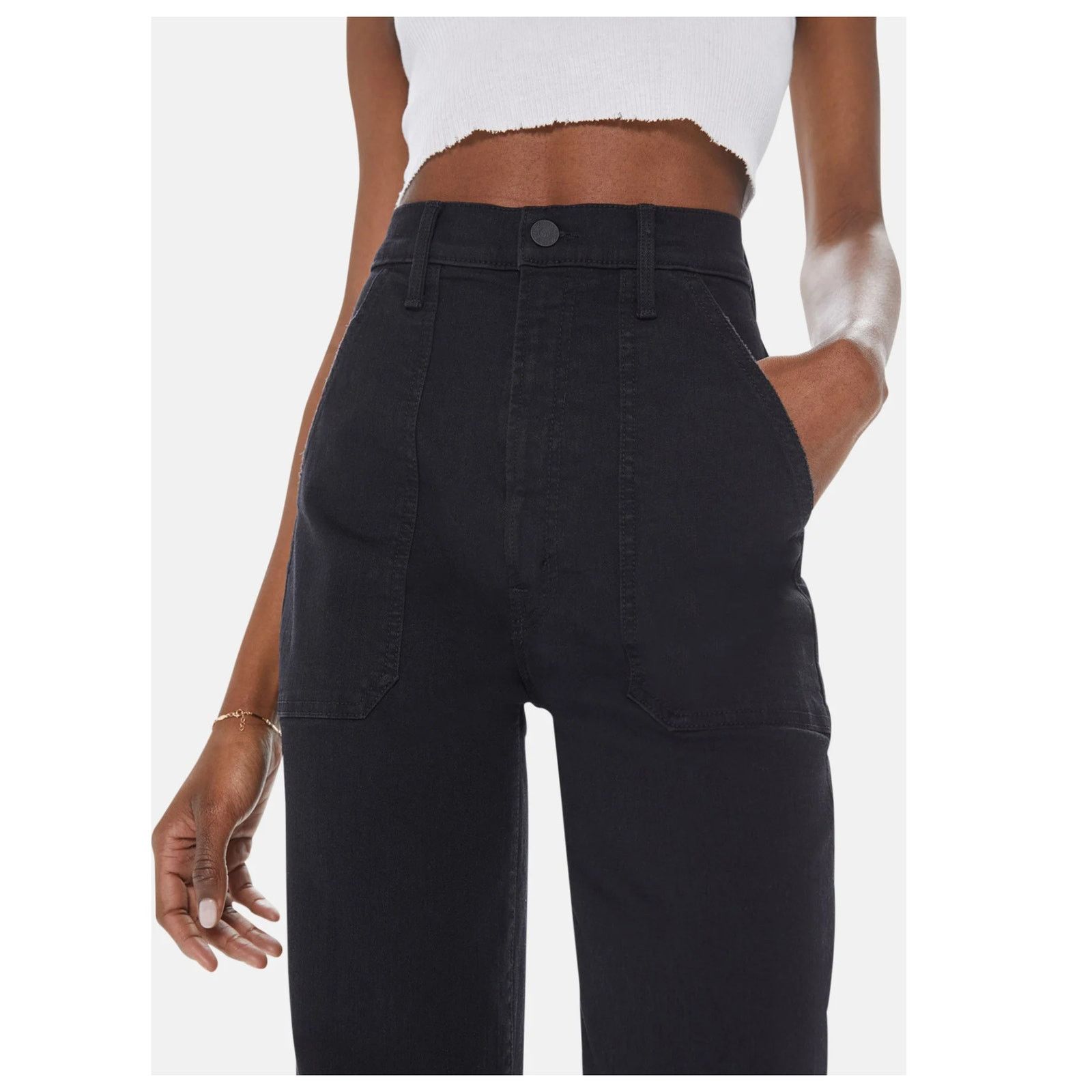 MOTHER MOTHER The Wrapper Patch Springy Ankle Jeans Size 23 Size 23" - 4 Thumbnail