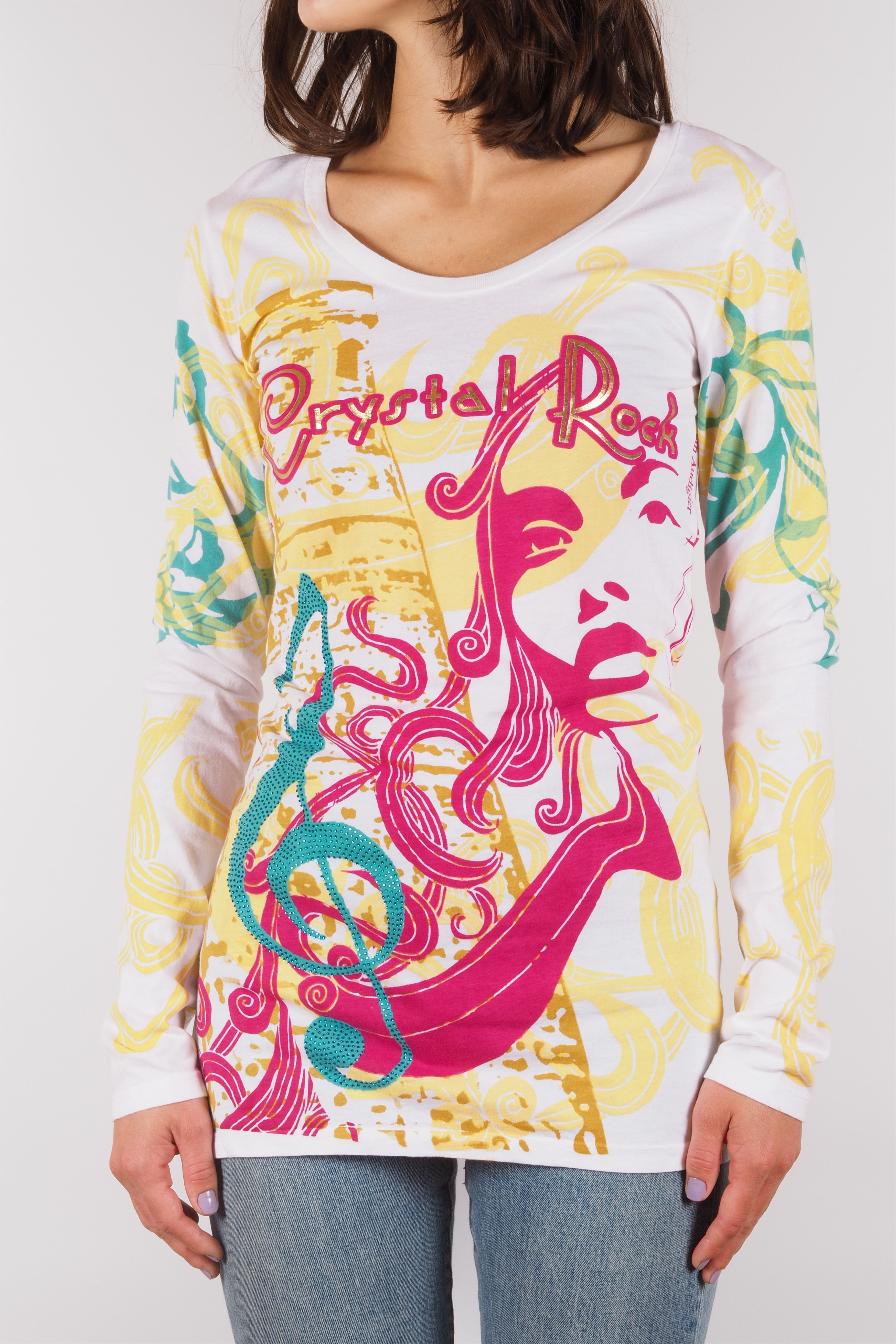 Christian Audigier Christian Audigier Crystal Rock Vintage Long Sleeve Top Size M / US 6-8 / IT 42-44 - 2 Thumbnail