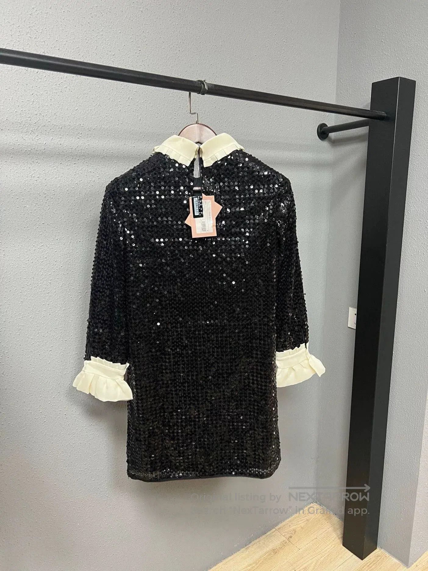 Miu Miu Miumiu Sequin Butterfly Collar Shirt Dress. Size S / US 4 / IT 40 - 2 Thumbnail