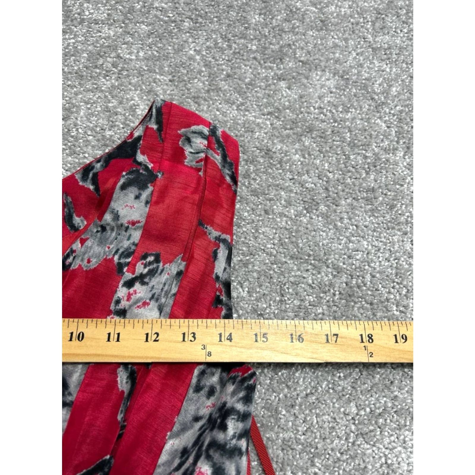 Anthropologie Anthropologie Bhldn Dress Womens 6 Red Floral Linen One Shoulder A-Line Knee Length Modern Classic Womens Size M / US 6-8 / IT 42-44 - 7 Thumbnail