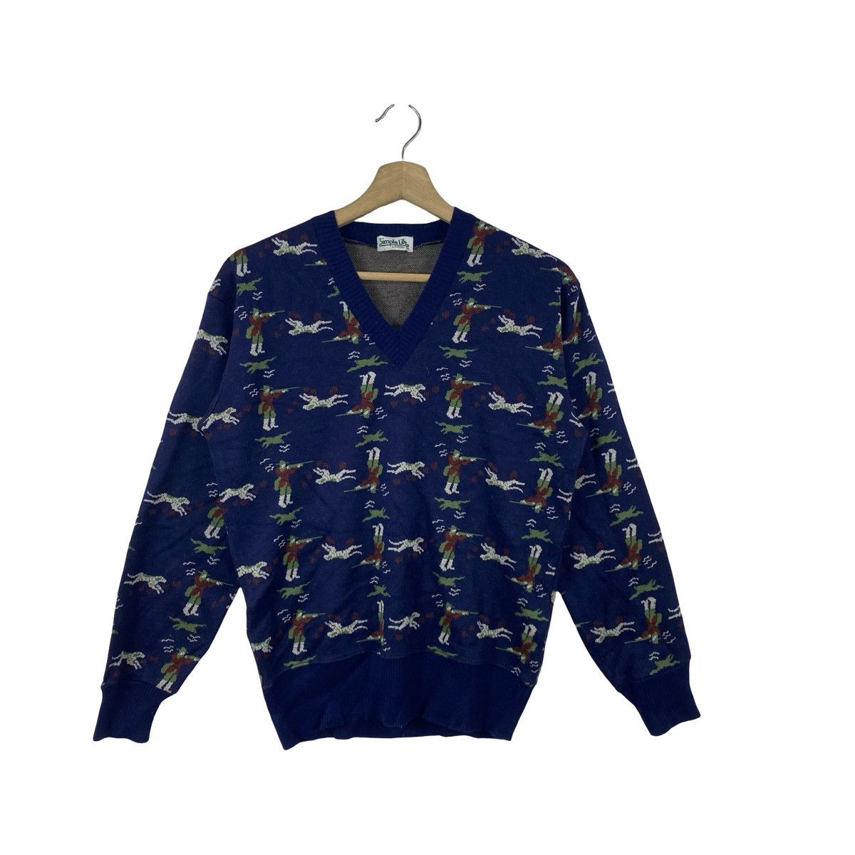 Vintage Vintage SIMPLE LIFE BY RENOWN Knit Sweater V Neck Ski Size M / US 6-8 / IT 42-44 - 3 Thumbnail