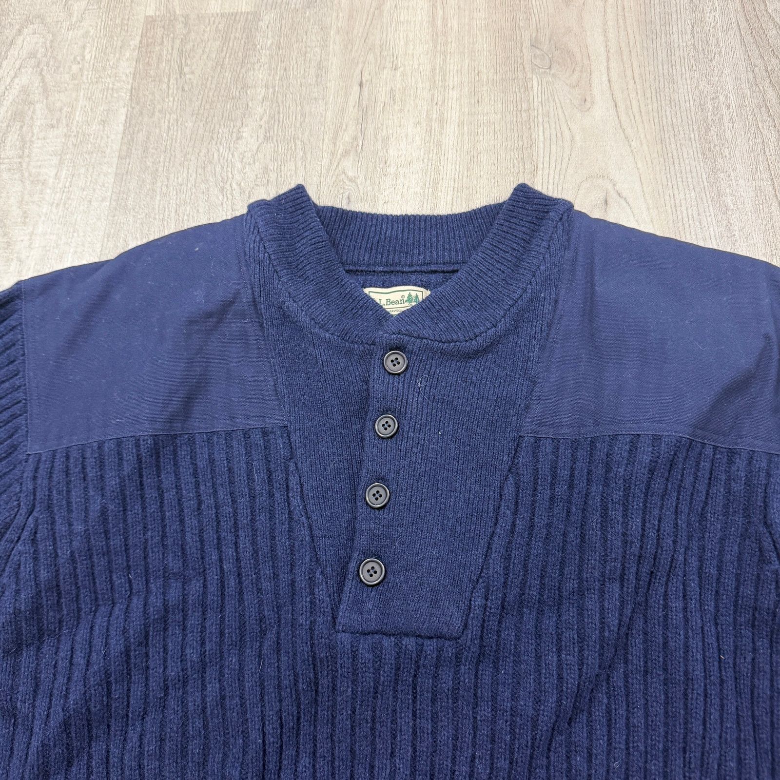 L.L. Bean LL Bean Commando Sweater Men XL Blue 100% Wool Army Military Size US XL / EU 56 / 4 - 3 Thumbnail