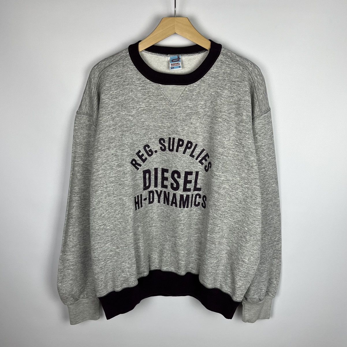 Diesel Vintage Y2K Diesel Big Logo Sweatshirt Gray Avant Garde Size US M / EU 48-50 / 2 - 1 Thumbnail