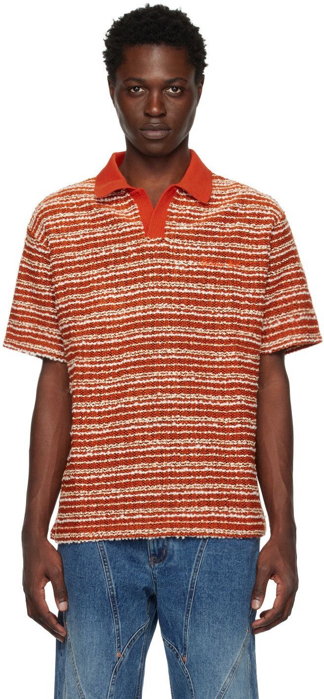 Andersson Bell Andersson Bell Orange Striped Polo Size US L / EU 52-54 / 3 - 2 Thumbnail