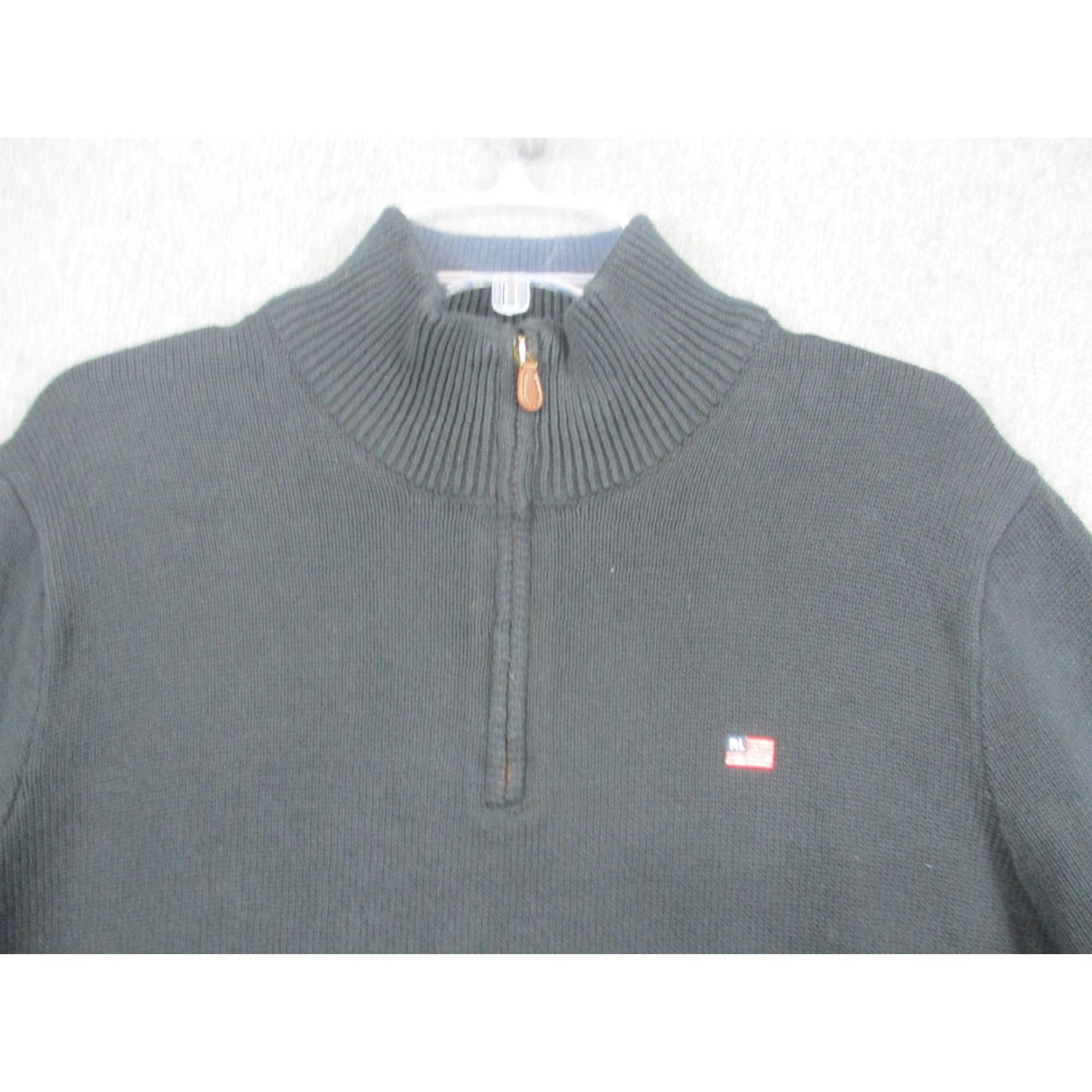 Vintage VINTAGE Polo Jeans Company Sweater Mens Medium Green 1/4 Zip Mock Neck USA Flag Logo Size US M / EU 48-50 / 2 - 3 Thumbnail